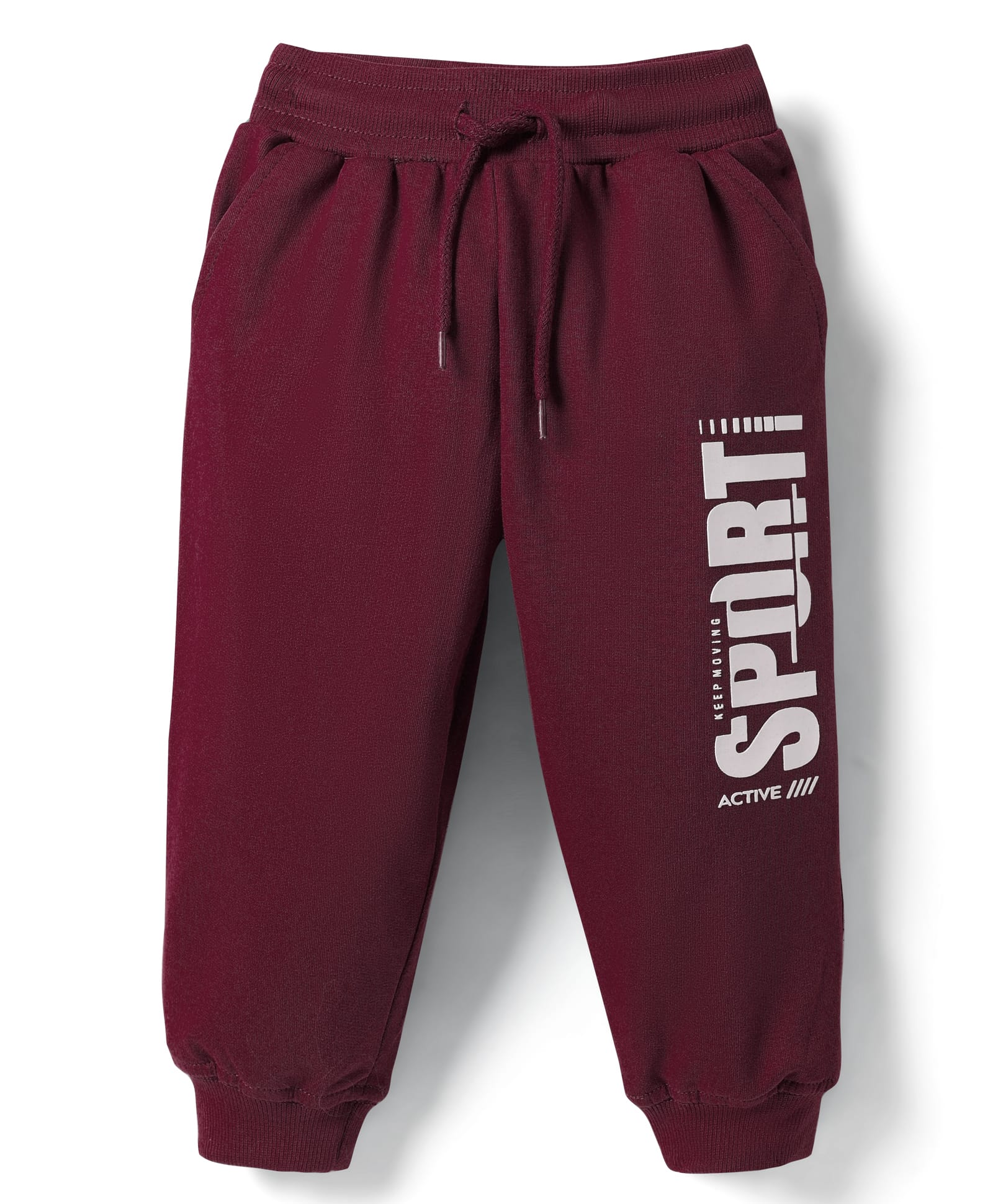 Taeko Looper Knit Full Length Lounge Pant With Text Print - Wine-picture-28