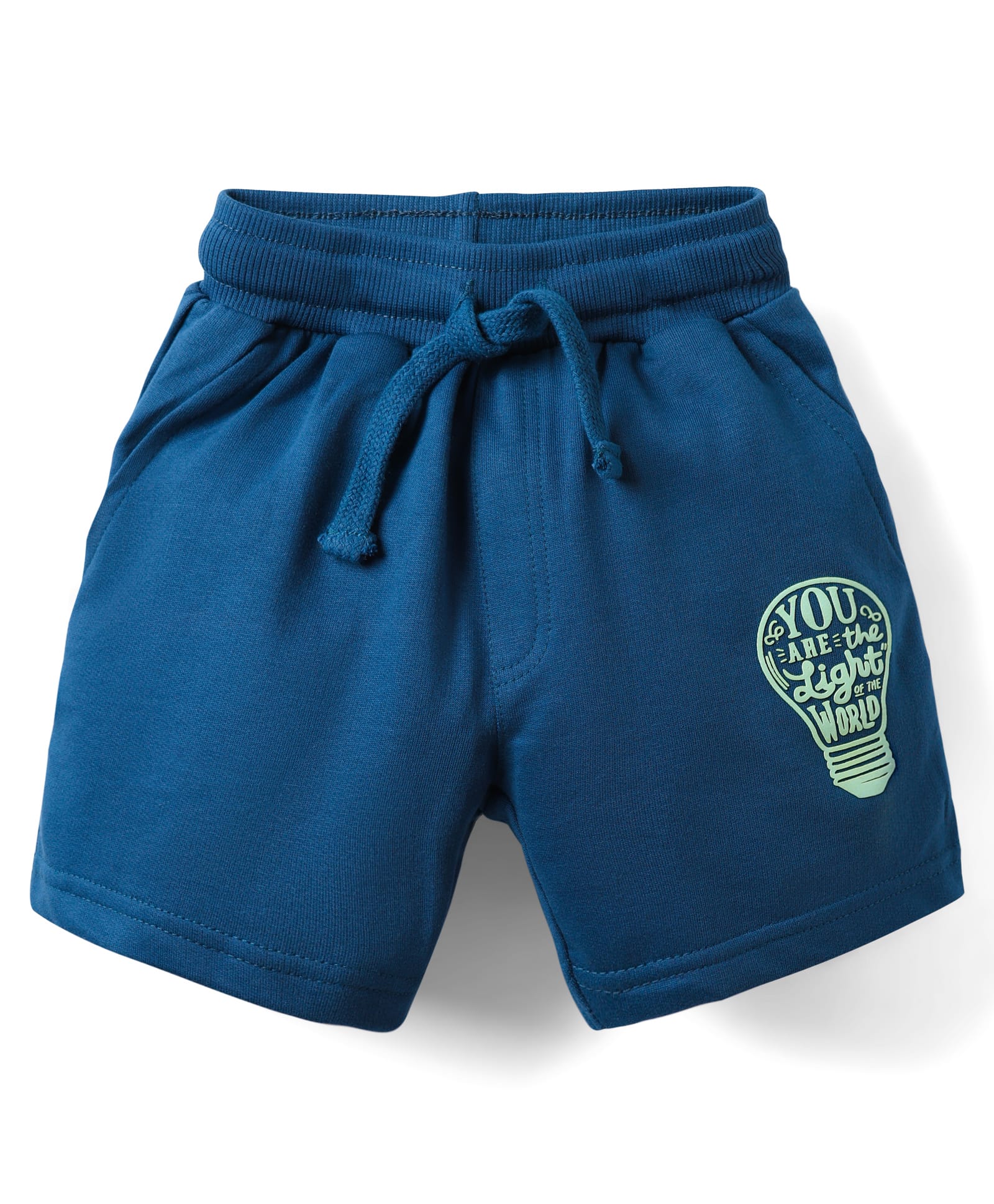 Taeko Single Jersey Knit Knee Length Shorts With Lightbulb Print - Blue-picture-36