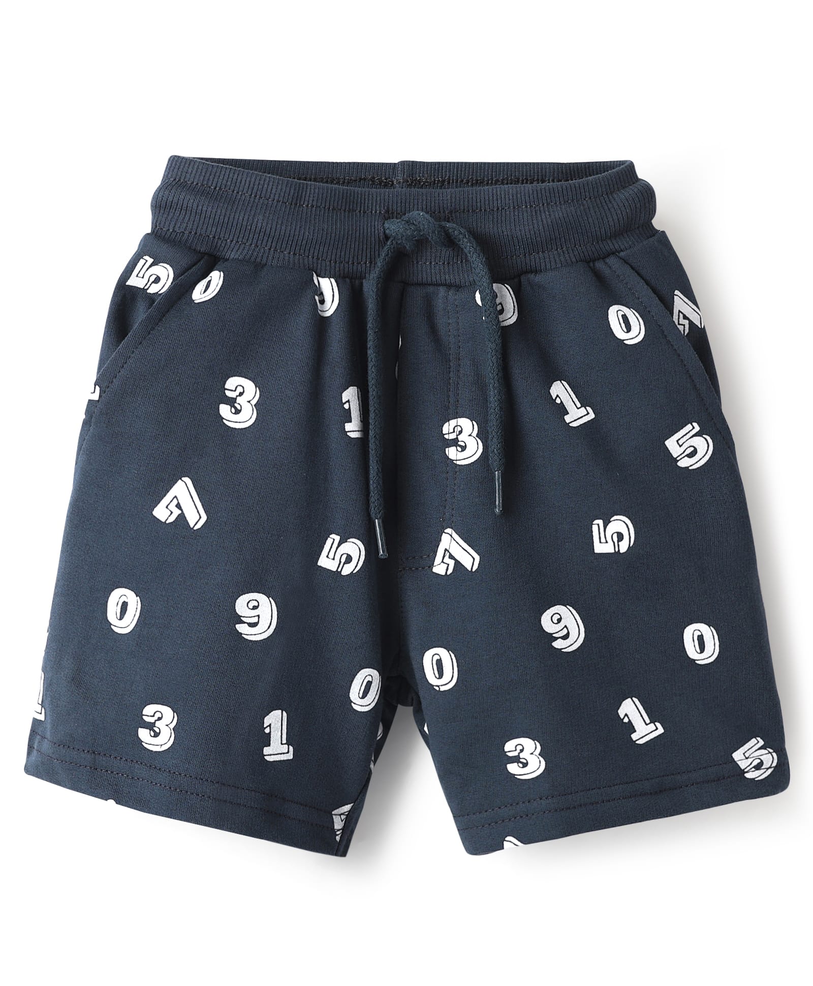 Taeko Single Jersey Knit Knee Length Shorts With Number Print - Navy Blue-picture-21