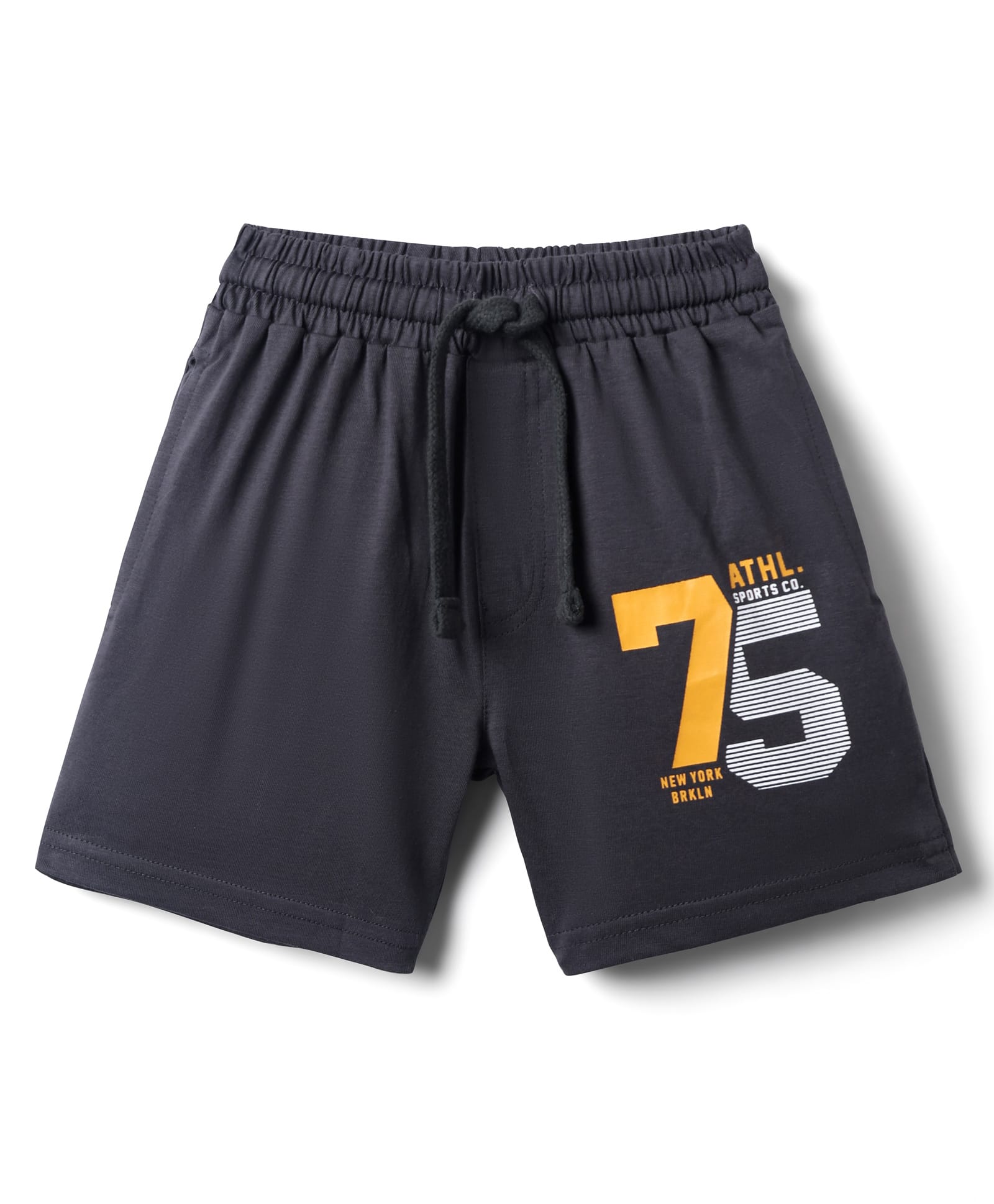 Taeko Single Jersey Knit Knee Length Shorts With Number Print - Charcoal Grey-picture-17