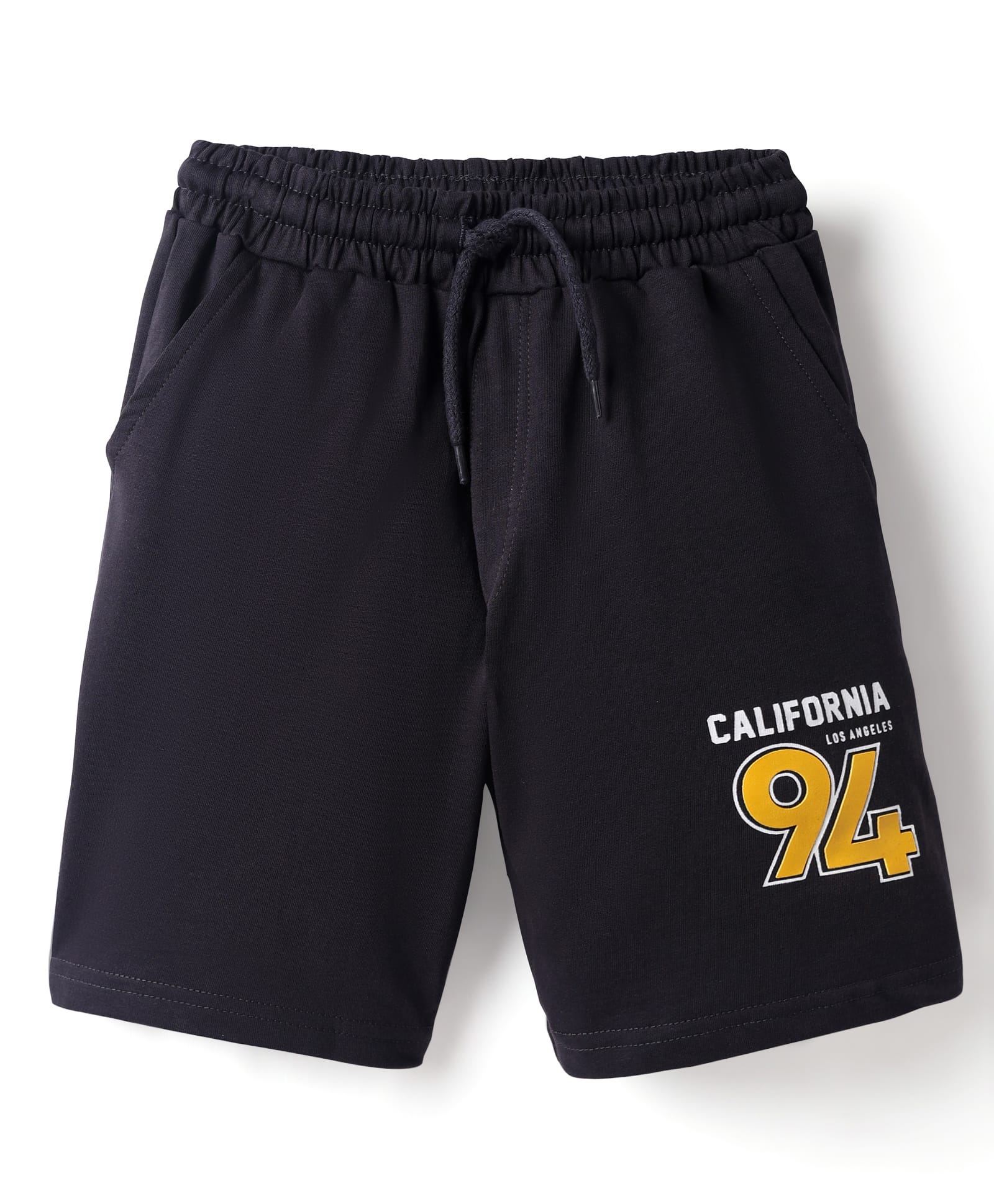 Taeko Single Jersey Knit Knee Length Shorts With Number Print - Black-picture-22