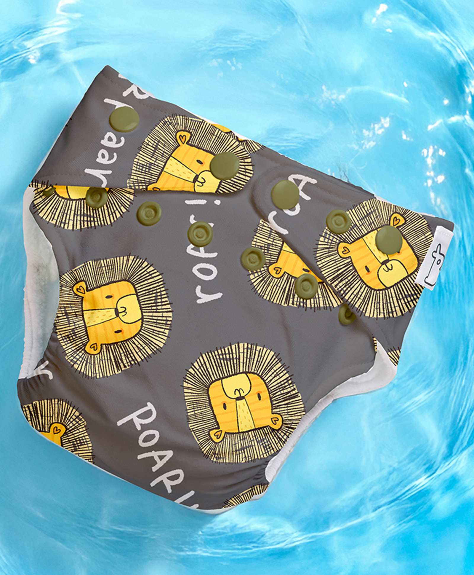 SuperBottoms Swimming Diapers for Babies & Toddlers - Washable, Reusable & Adjustable Swim Diapers | I'm Roar-some