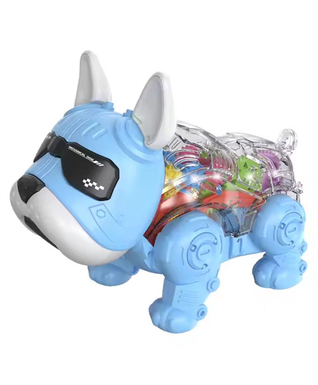 Kids Mandi Robot Dog for Kids Battery Operated Smart Intelligent Lovely Dog with Demo & Blinking Eyes Dog with Flashlight - Blue-image-6