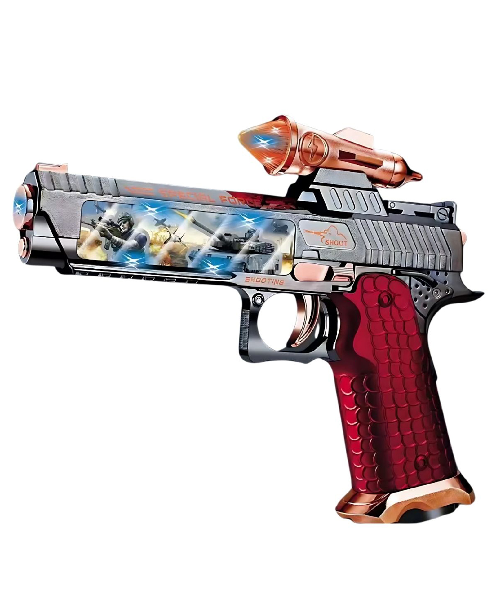 Kids Mandi Toys Gun For Kids Vibration Electric Weapons Toy battery Operated Gun With Sound And Light - Pack Of 1 - Multicolor-image-15