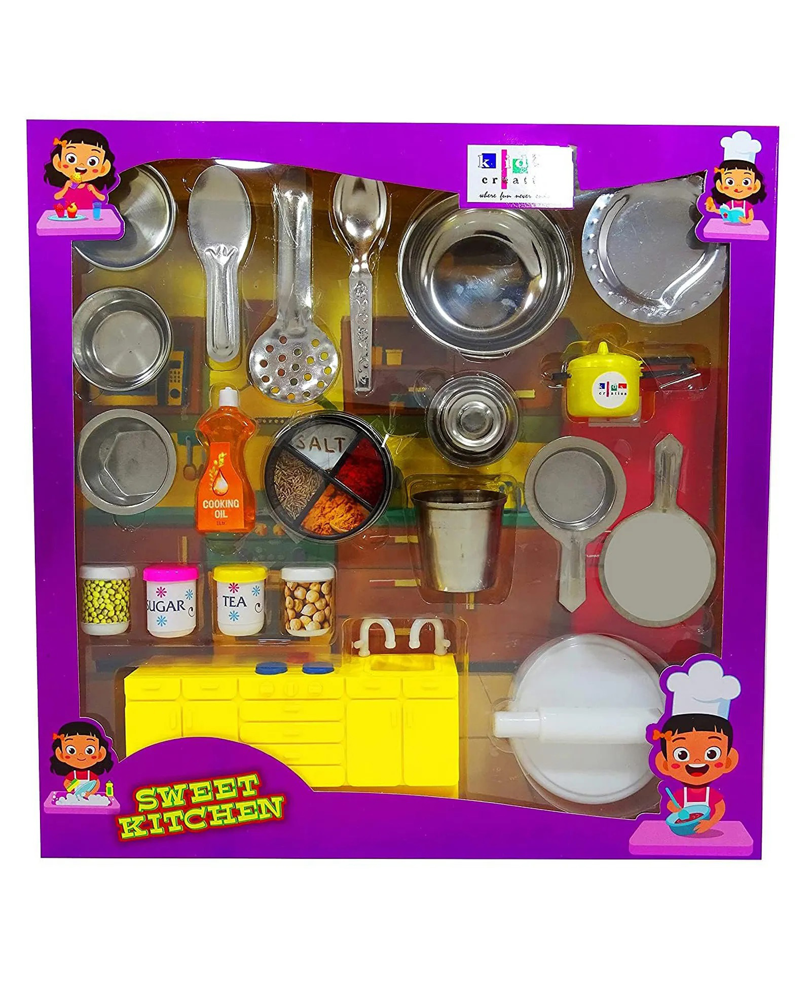New Pinch Kids Kitchen Set - Complete Pretend Play Cooking Set with Utensils, Food, and Accessories (My Kitchen Kids Set)-image-14
