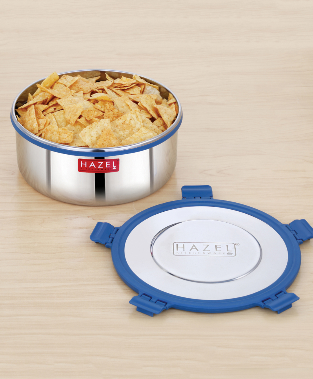 HAZEL Hercules Stainless Steel Wafer & Chips Snack Storage Container, 3000 ml, Airtight Dabba, Silver-picture-13