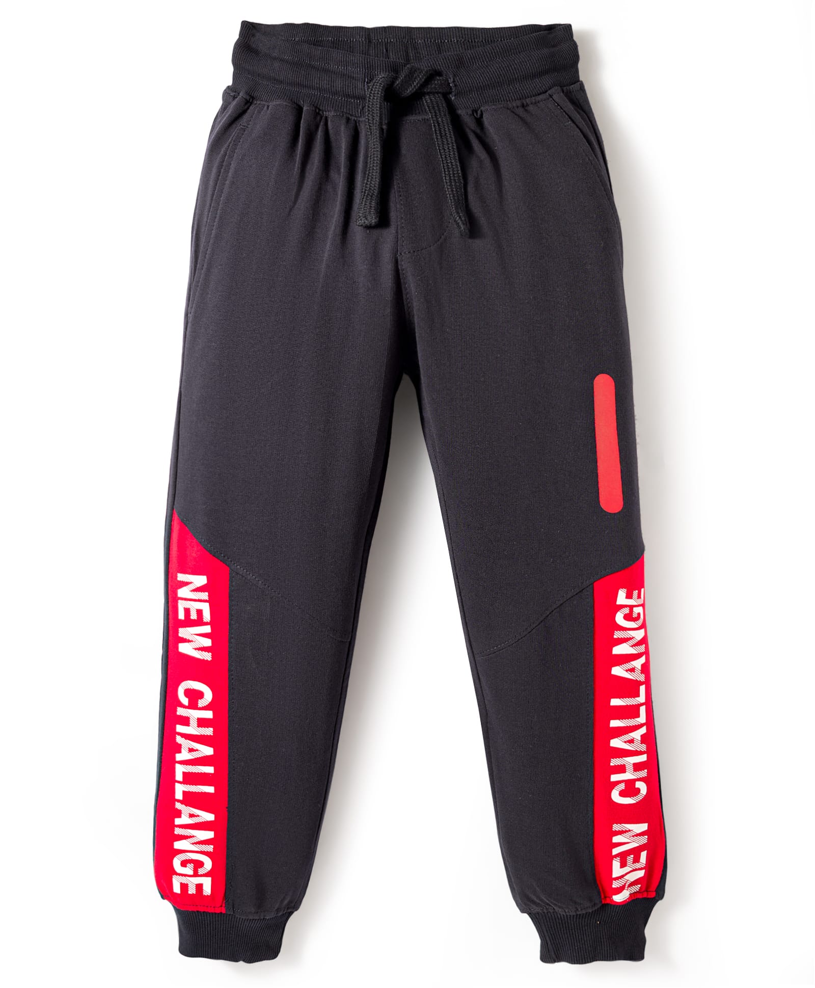 Pine Kids Cotton Knit Full Length Lounge Pant with Text Print - Navy Blue-picture-26