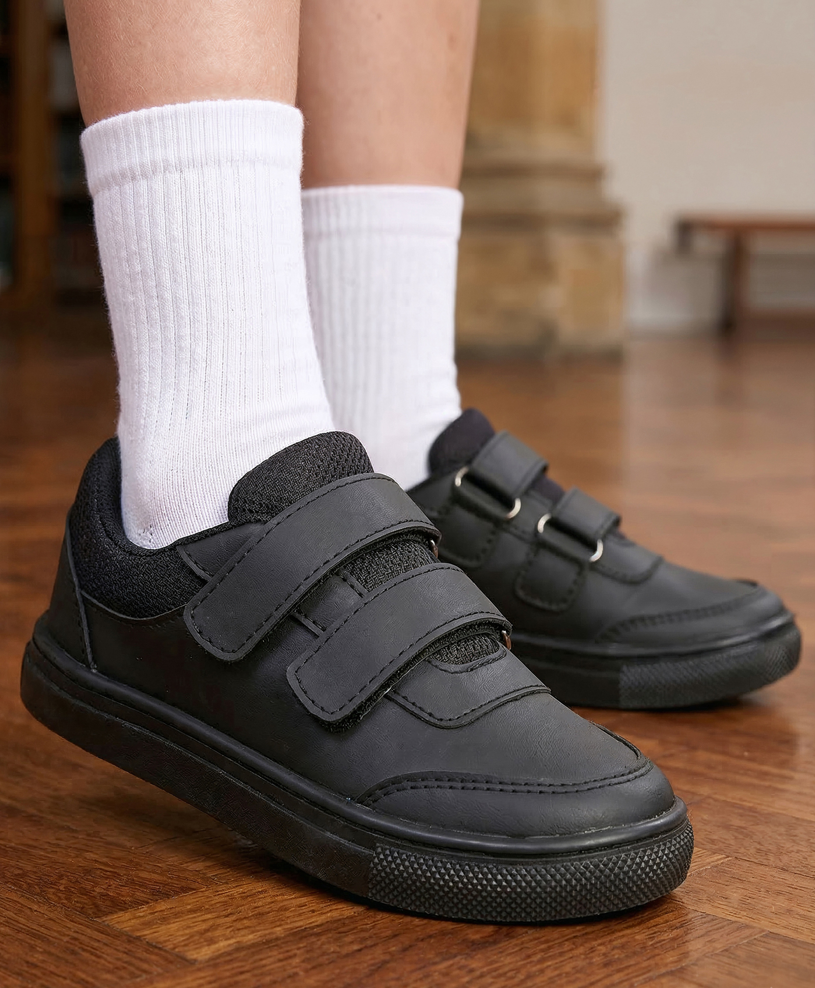 Pine Kids Velcro Closure School Shoes - Black-picture-19