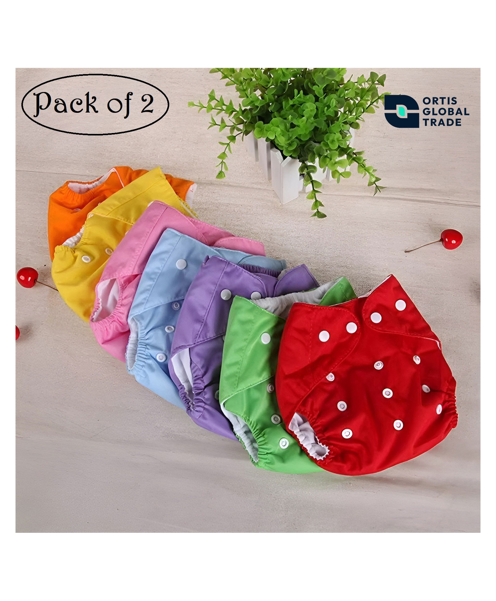 Ortis Free SizeQuick Dry UltraThin Pads Leakage Proof Reusable Cloth Diaper Multicolor (Pack of 2)-picture-43