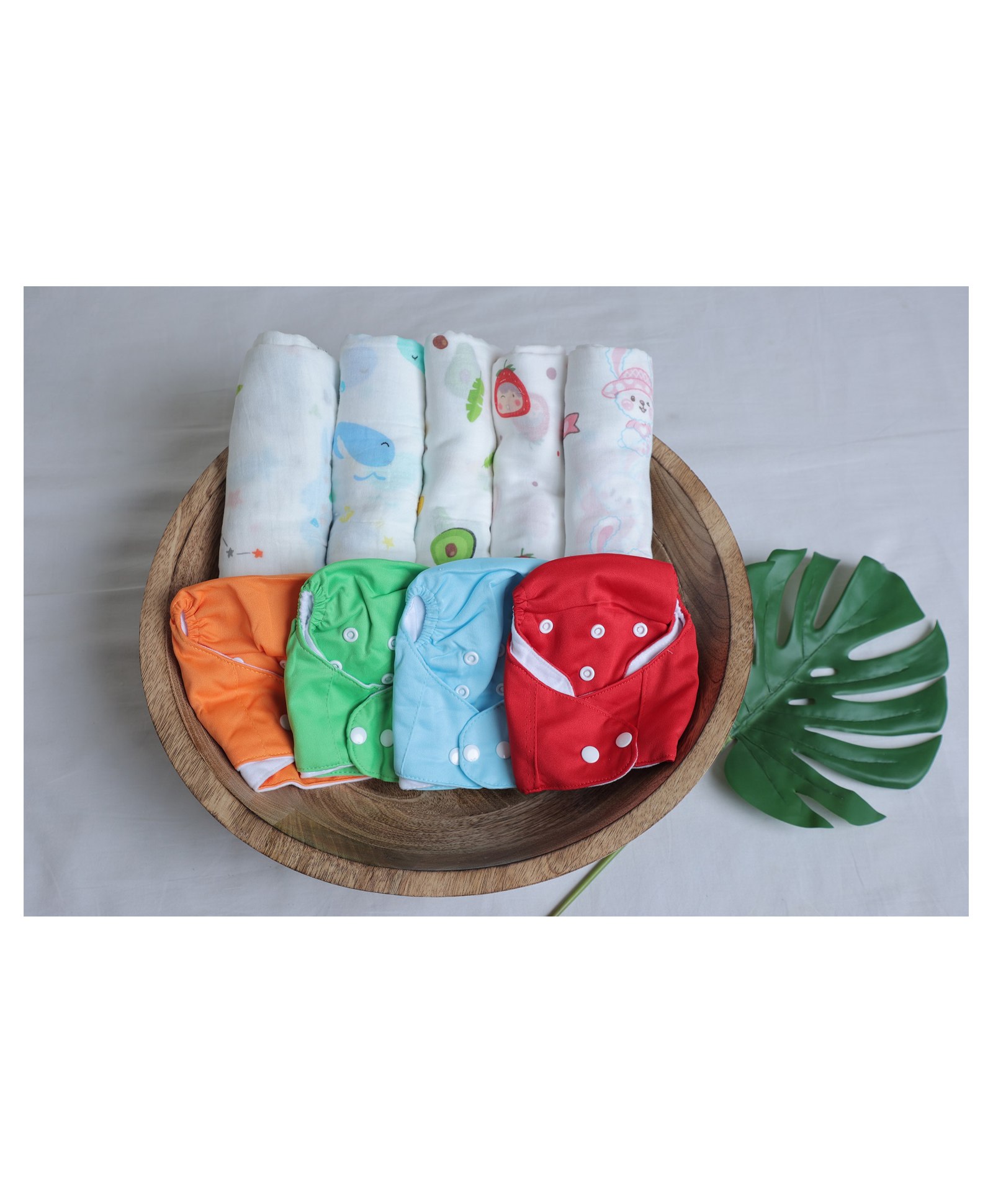 Ortis Free Size Reusable Cloth Diaper And Cotton Muslin Swaddle Wrapper Printed Color (combo) Multicolor- Pack of 2-image-43