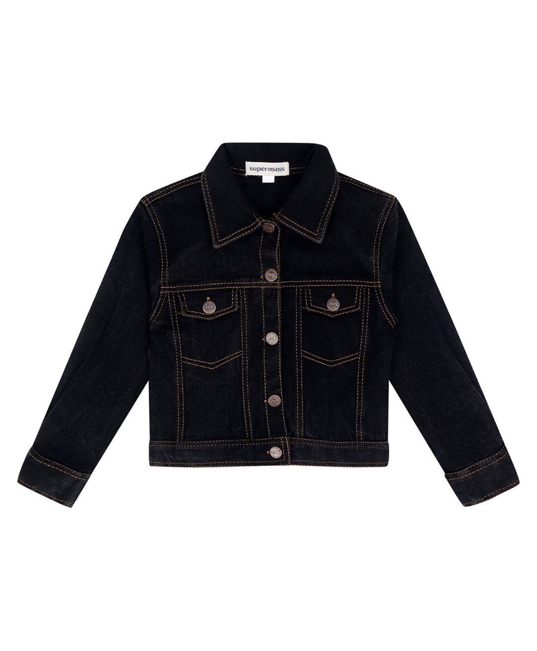 Superminis Denim Full Sleeves Solid Jacket - Black-picture-14