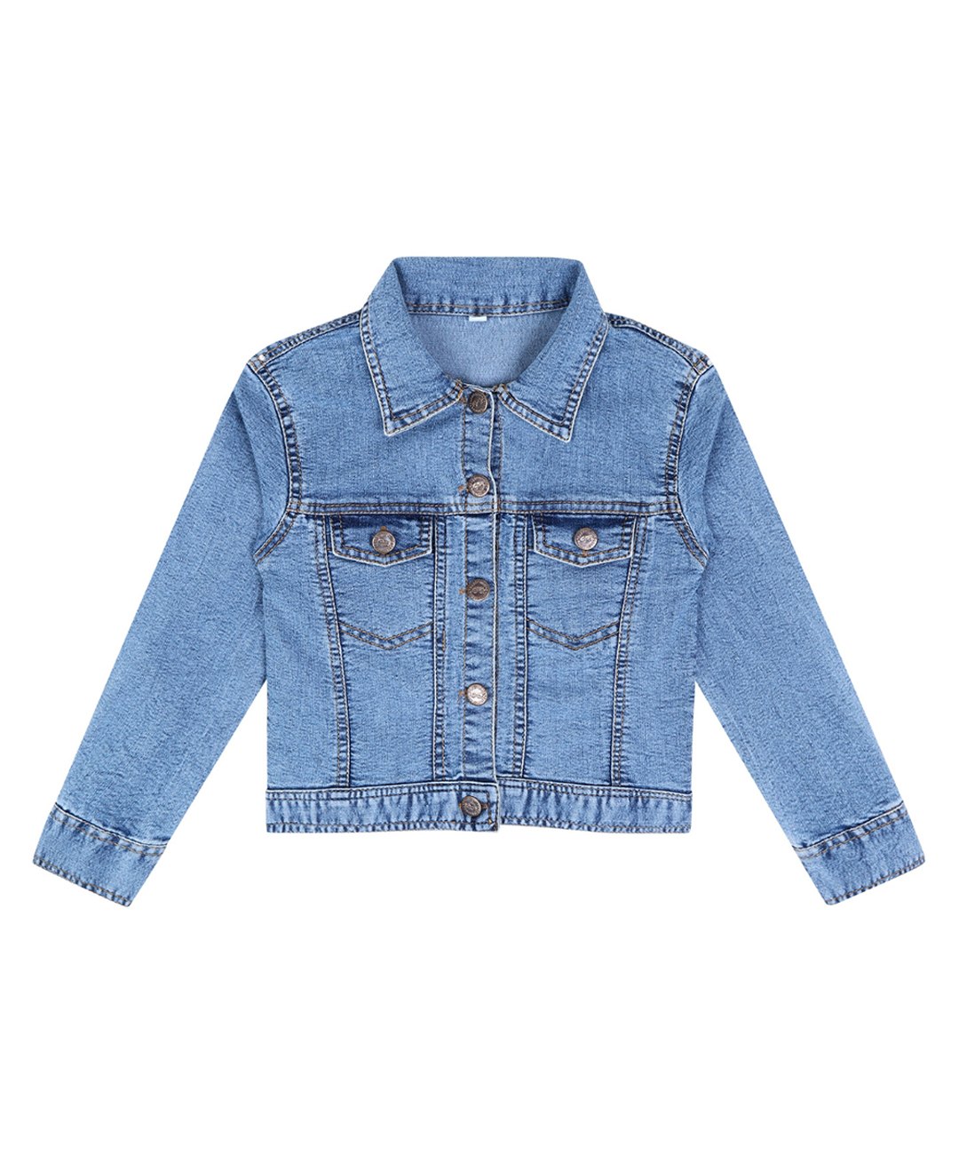 Superminis Denim Full Sleeves Solid Jacket - Sky Blue-picture-10