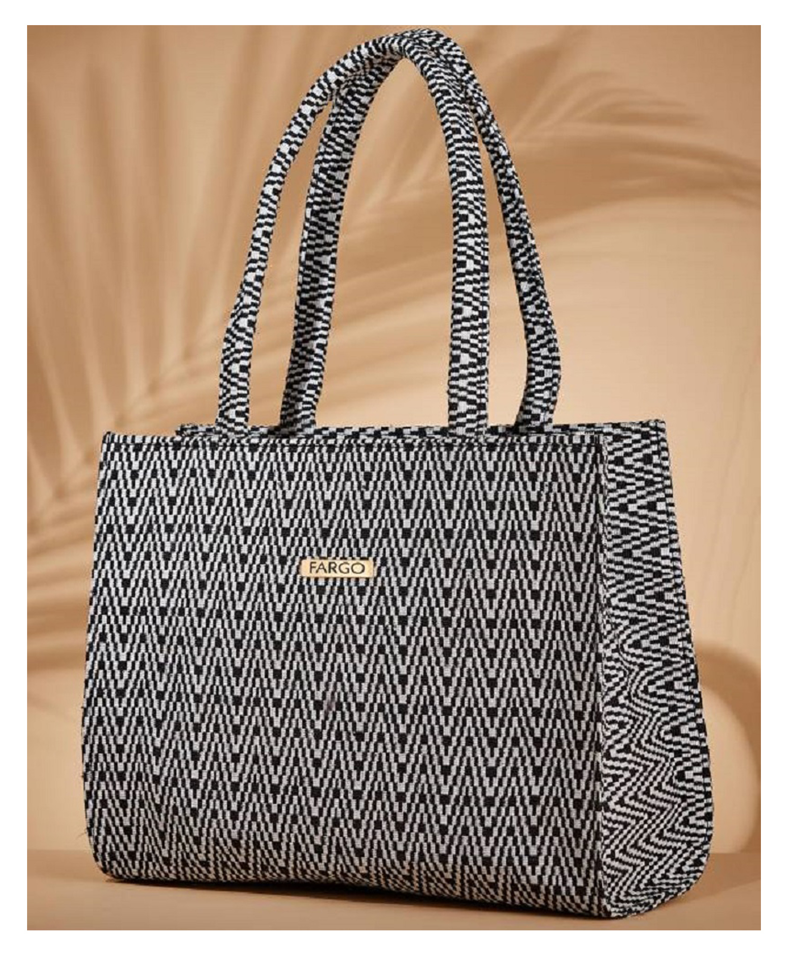 Fargo Canvas Women's Stylish Handbag - Black & White-picture-18