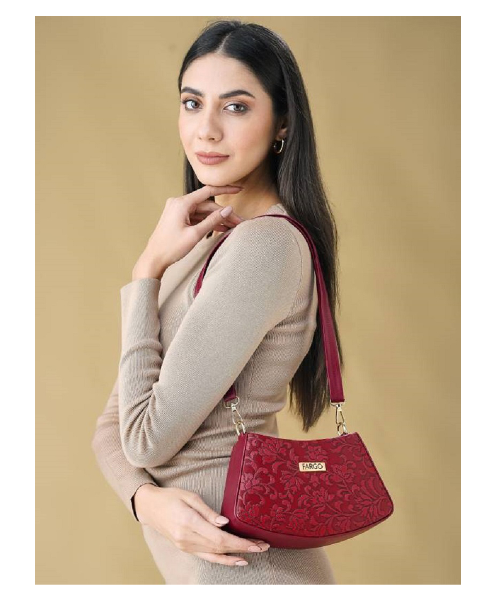 Fargo PU Women's Sling Bag - Maroon-image-45