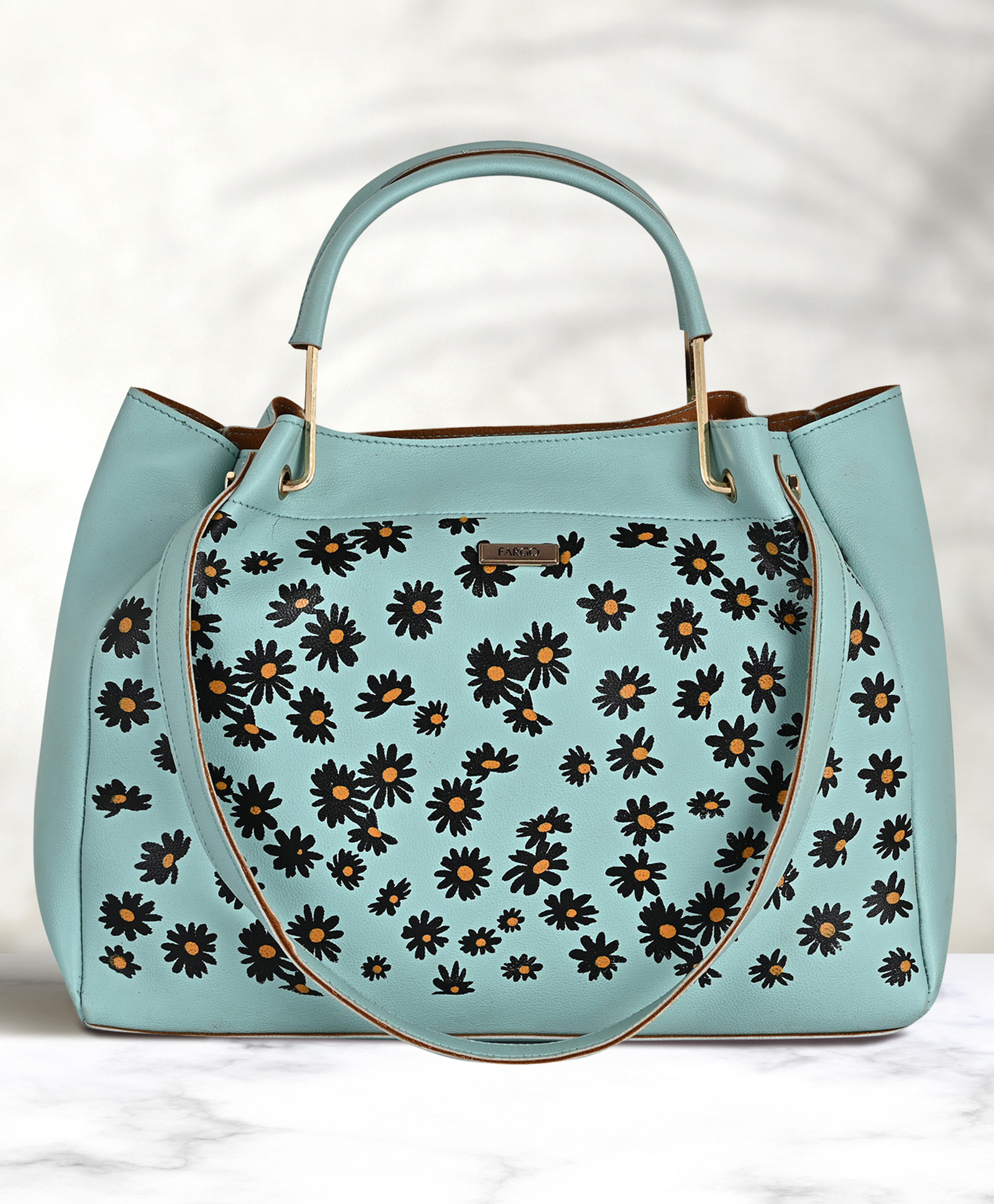 Fargo PU Leather Women's Latest Shoulder Handbag - Teal-image-8