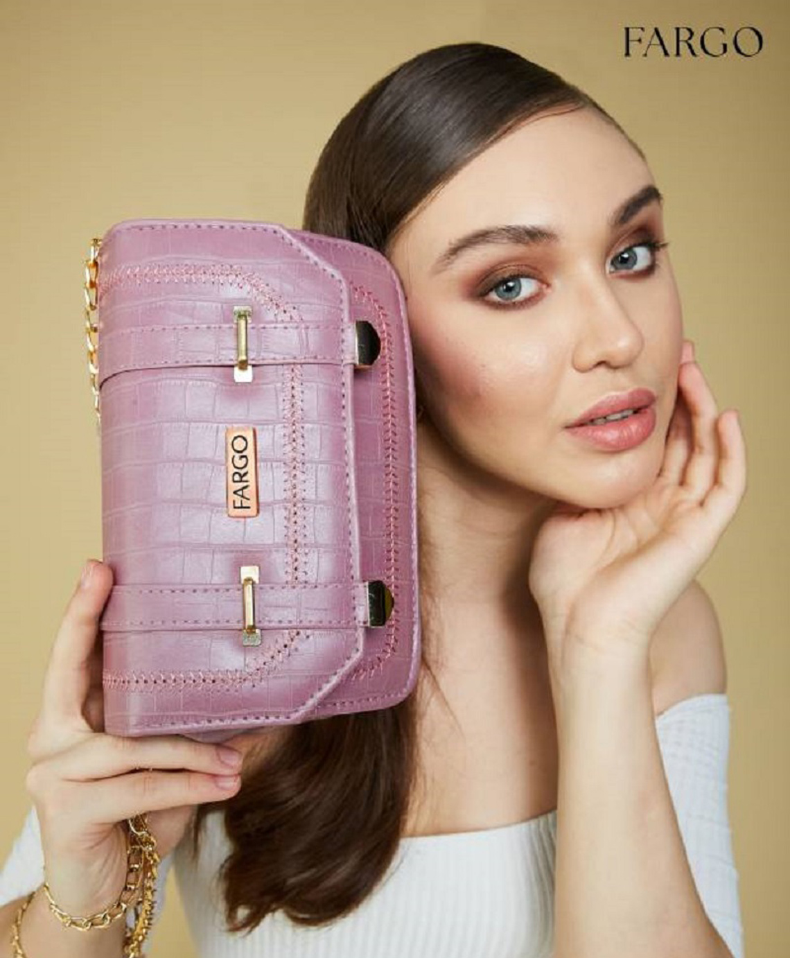 Fargo Leatherette Shoulder Sling Bags - Pink-image-7