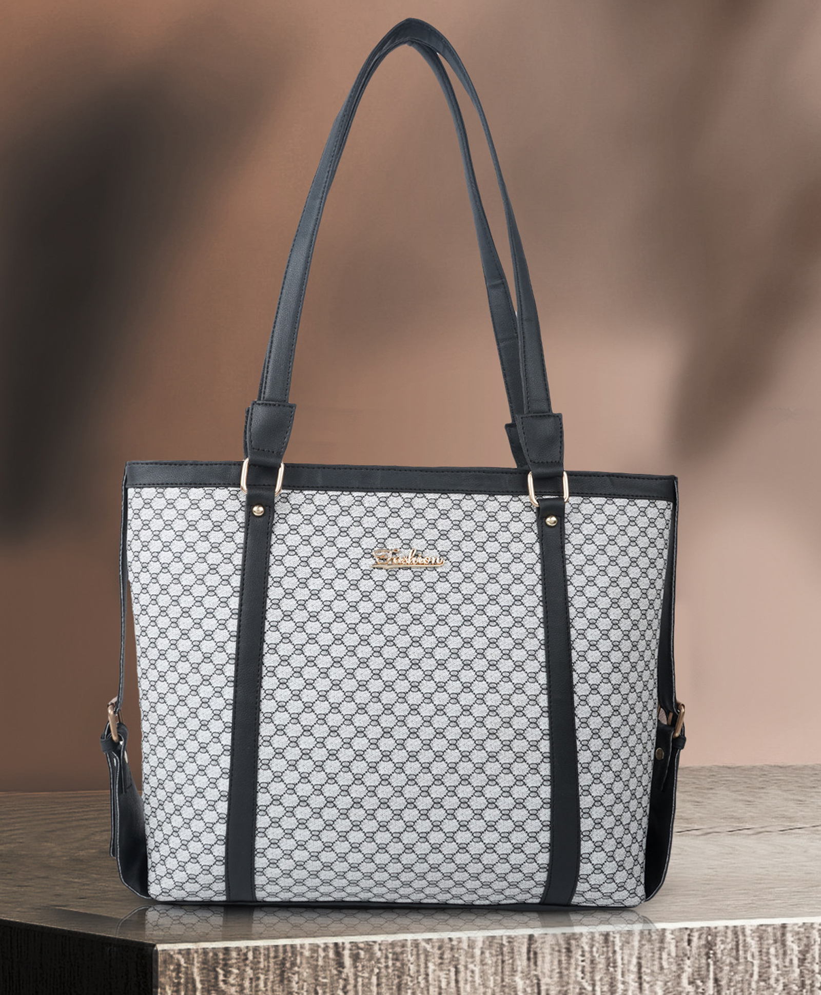 Fargo Handcrafted Women's Handbag - Grey-image-6