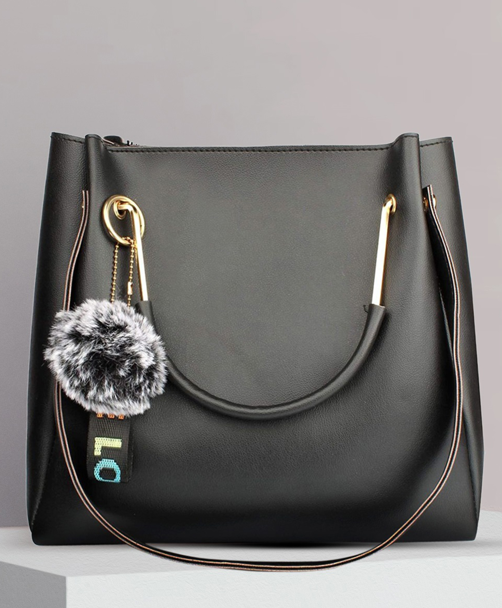 Fargo Women Black Hand-held Bag - Black-image-5