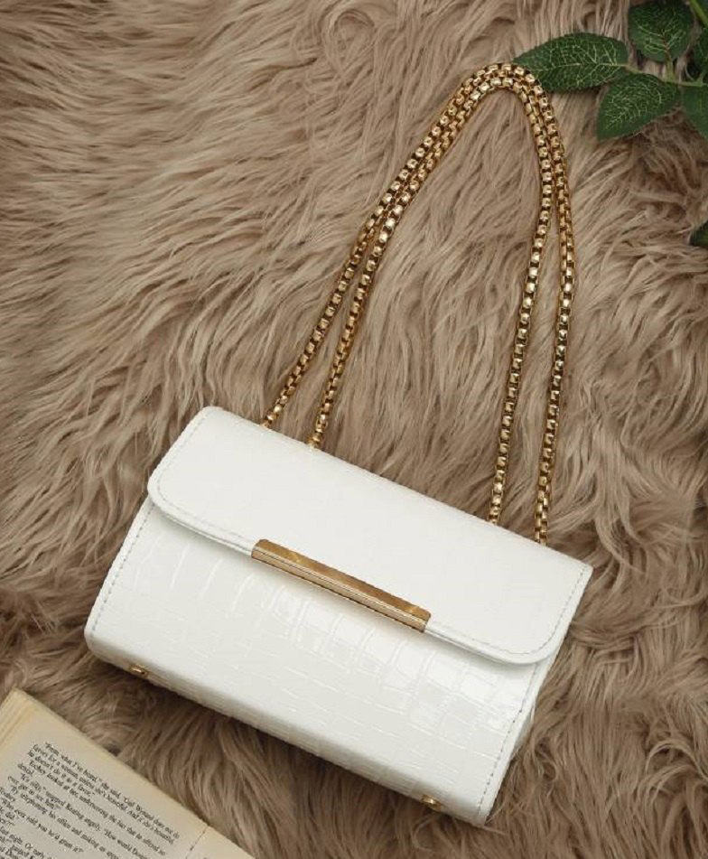 Fargo Leatherette Side Sling Bag - White-image-29