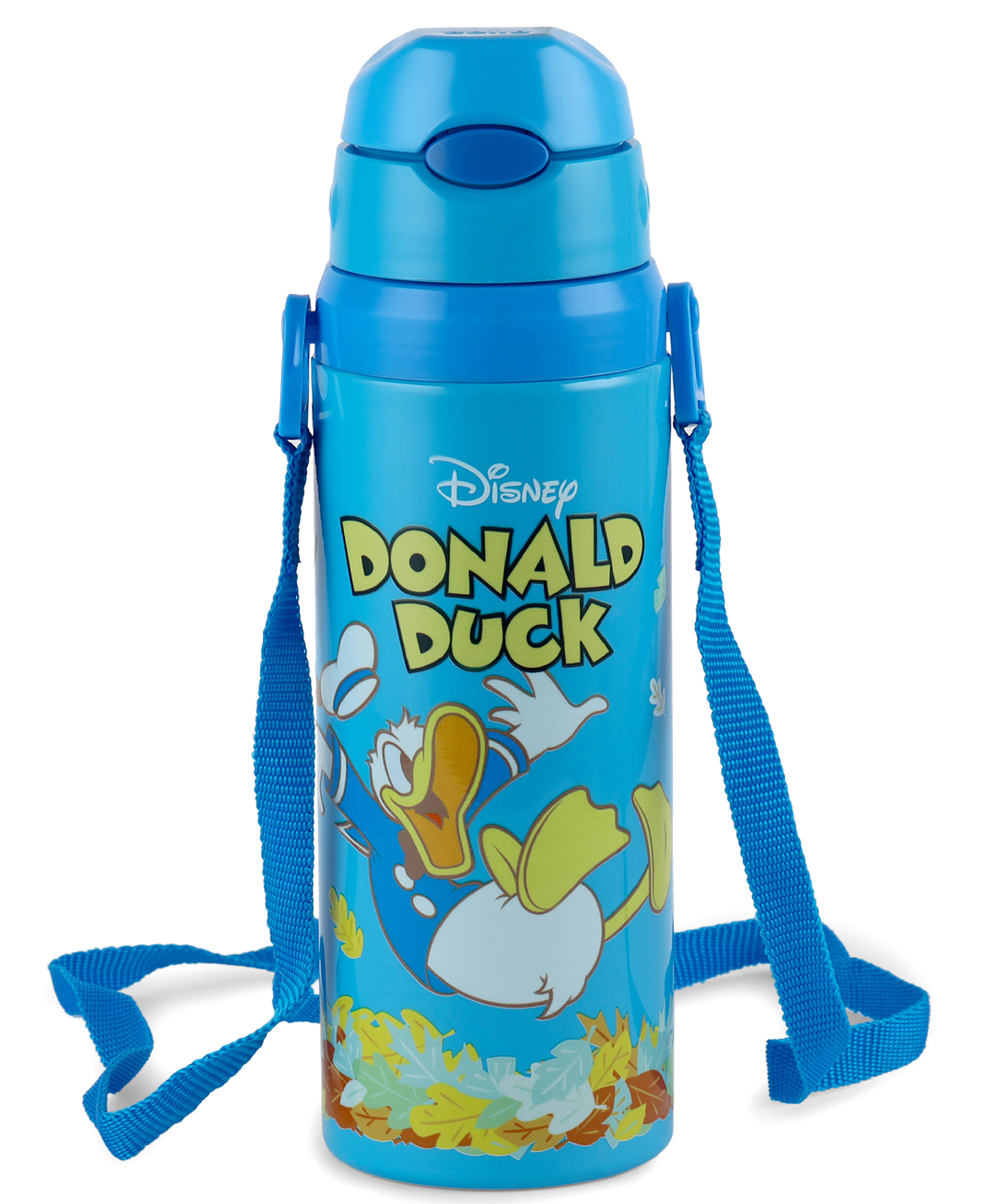 Cello Autumn 400 Kids Donald Duck Inner Steel Insulated Water Bottle with Strap 360 ml - Blue-image-47