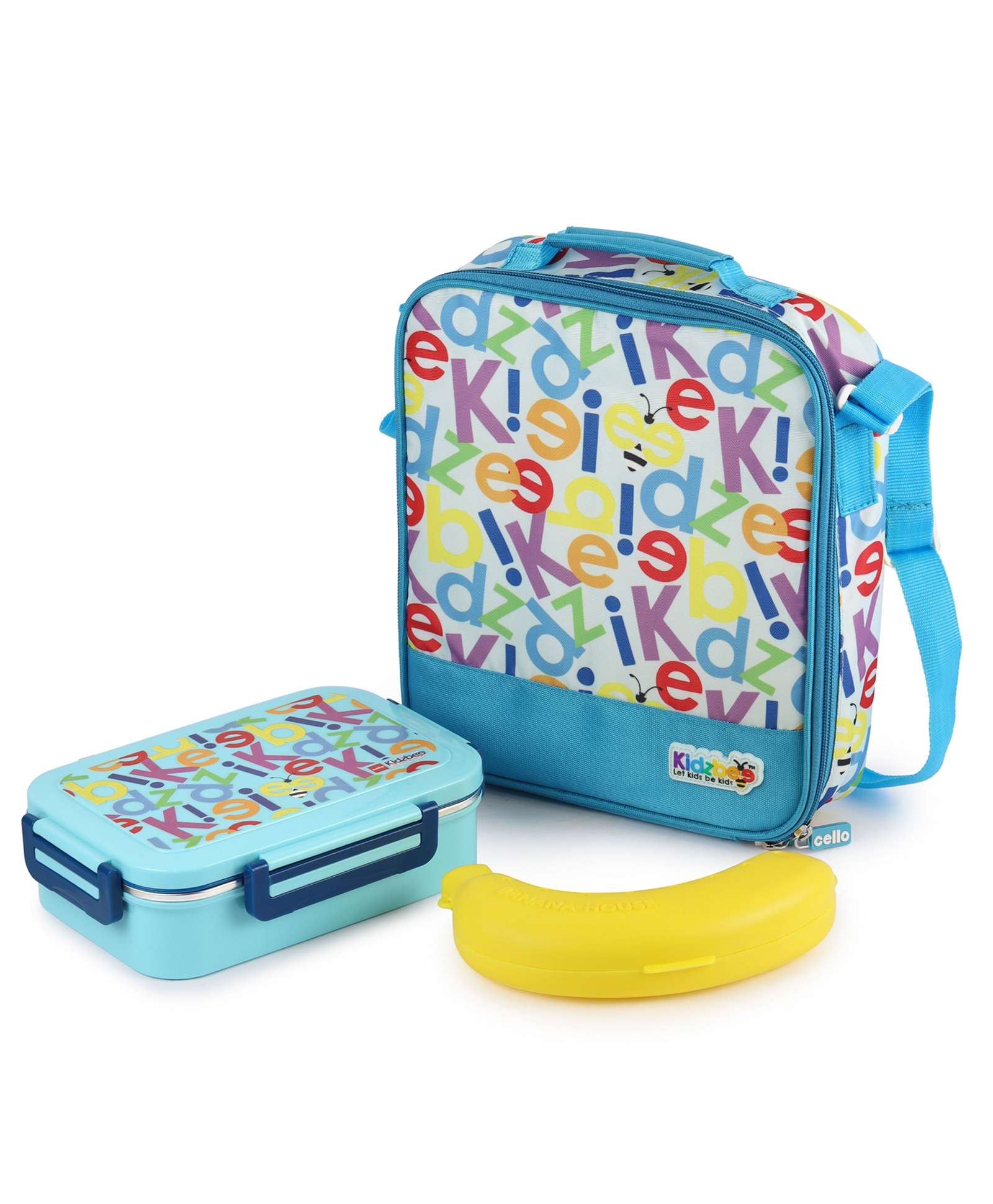 Cello Lunch Box With Inner Steel Material Bag & Banana Protector Case - Blue-image-12