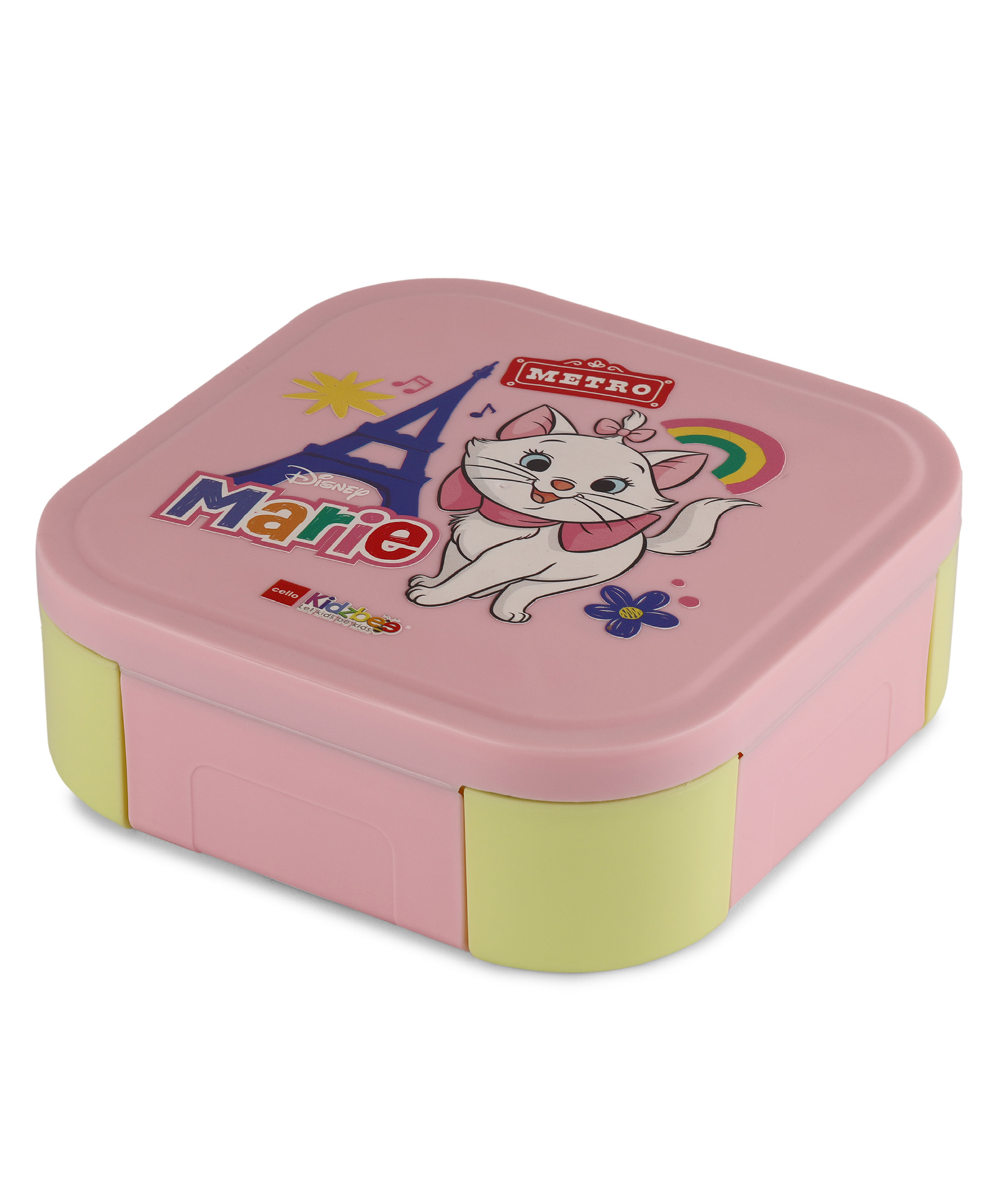 Cello Cosmos Marie Cat Inner Steel Outer Plastic Lunch Box 500 ml - Pink-picture-32