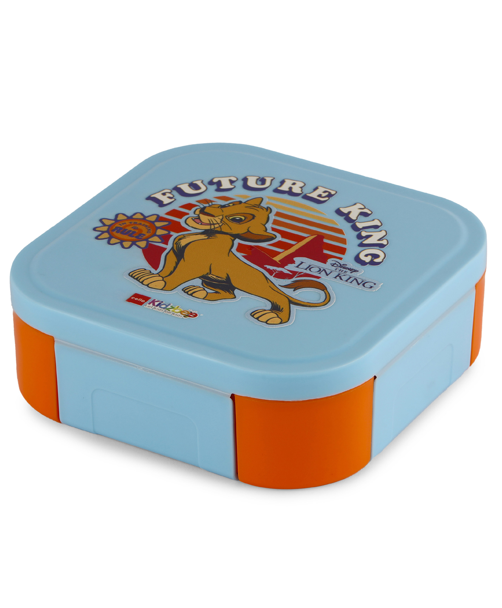 Cello Cosmos Lion King Inner Steel Outer Plastic Lunch Box 500 ml - Sky Blue-picture-11