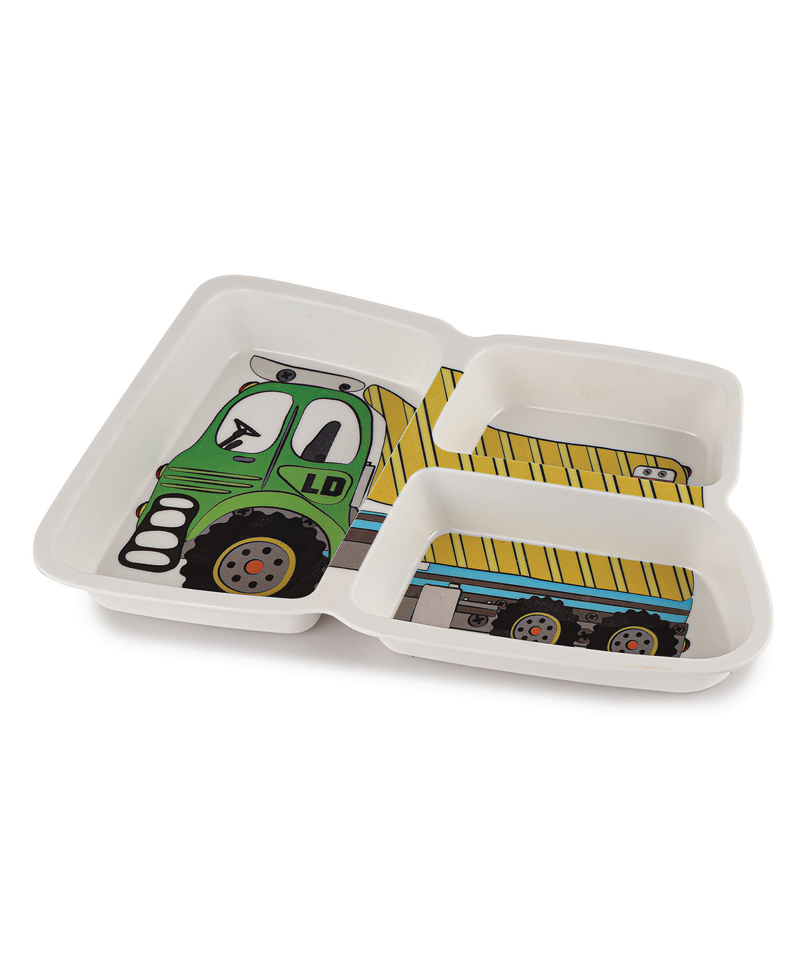 Cello Melmo Builder Truck Printed Melamine Plate - White & Green-image-36