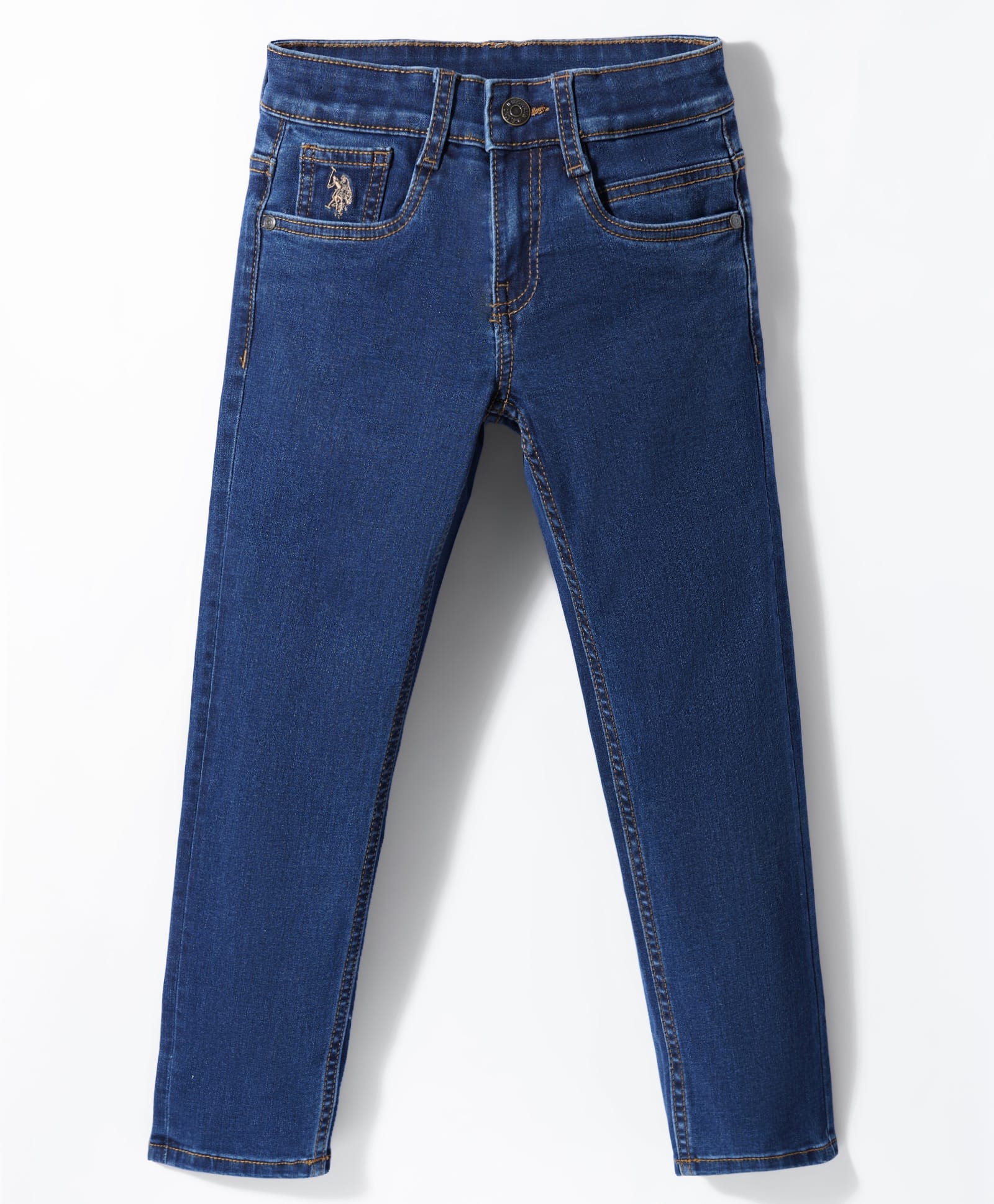 US Polo Assn Cotton Knit Full Length Solid Colour Jeans - Blue-picture-23