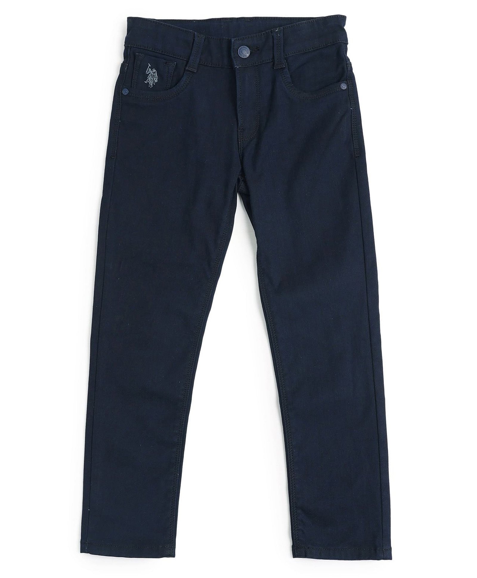 US Polo Assn Cotton Knit Full Length Solid Jeans - Navy Blue-picture-26