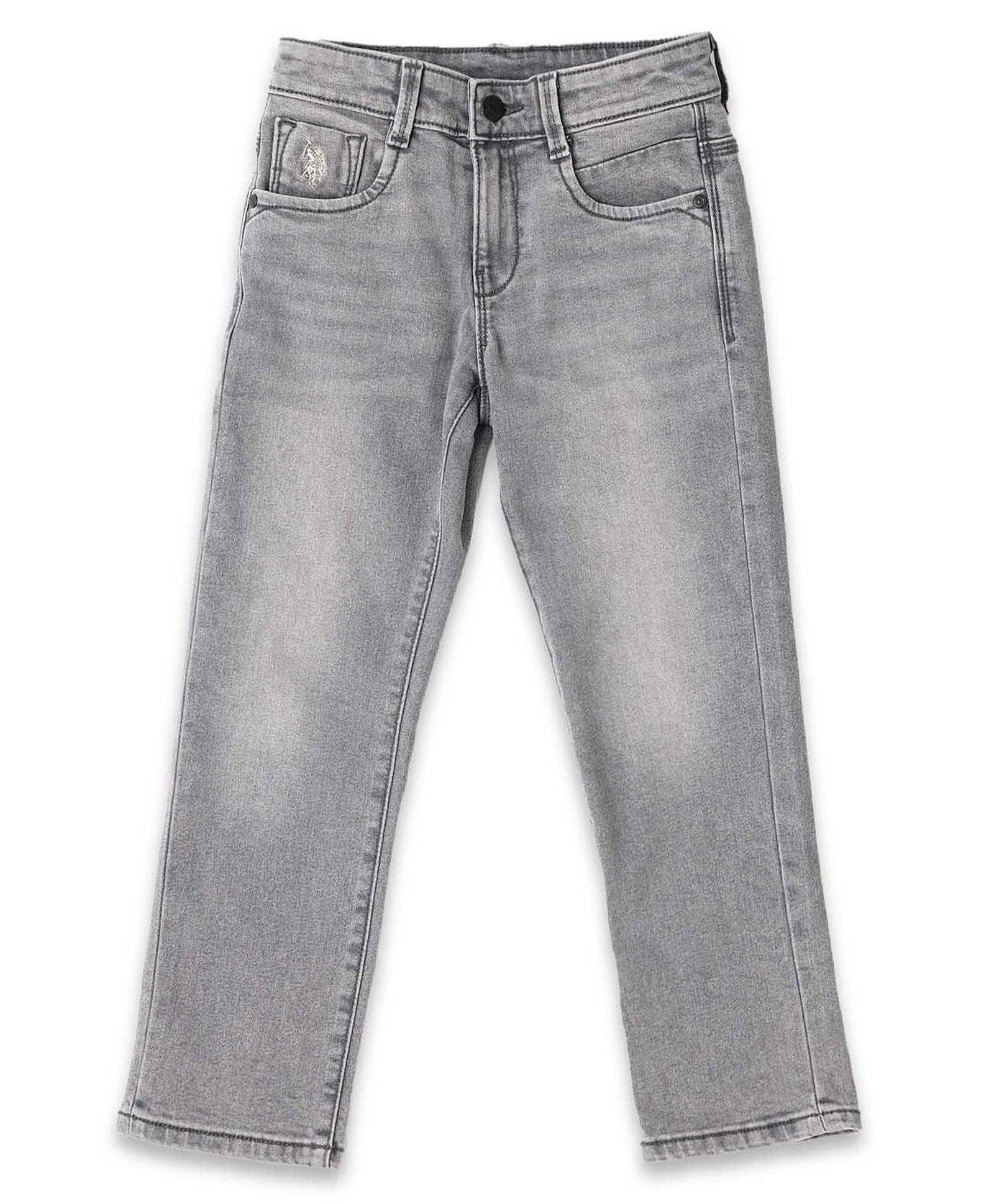 US Polo Assn Cotton Knit Full Length Solid Jeans - Grey-image-34