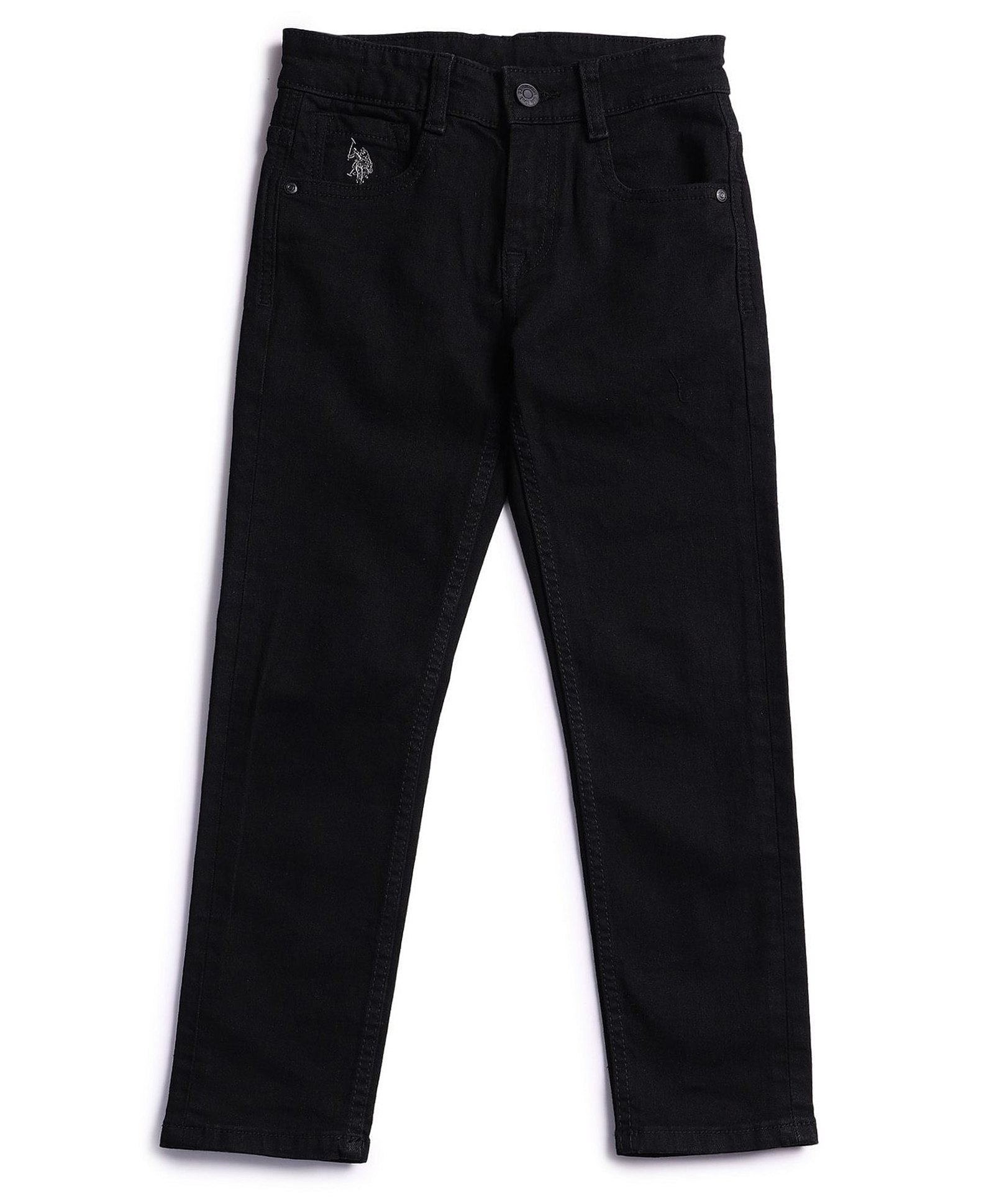 US Polo Assn Cotton Knit Full Length Solid Jeans - Black-picture-21