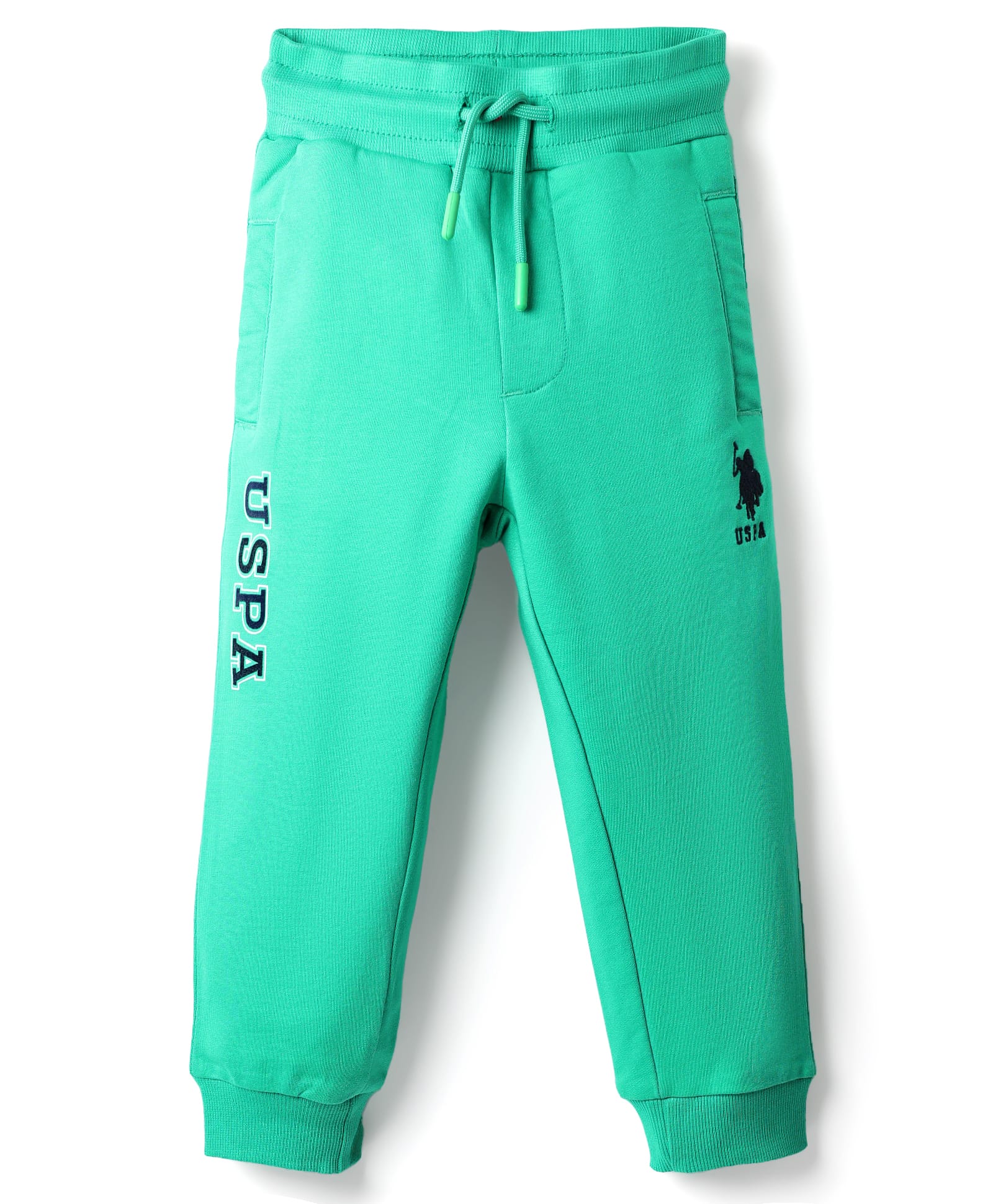 US Polo Assn Cotton Knit Full Length Lounge Pant With Logo Print - Sea Green-picture-42
