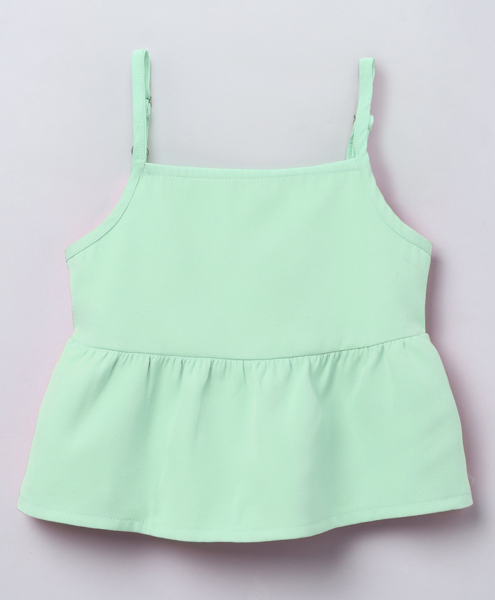 Taffykids Sleeveless Solid Peplum Top - Green-picture-14