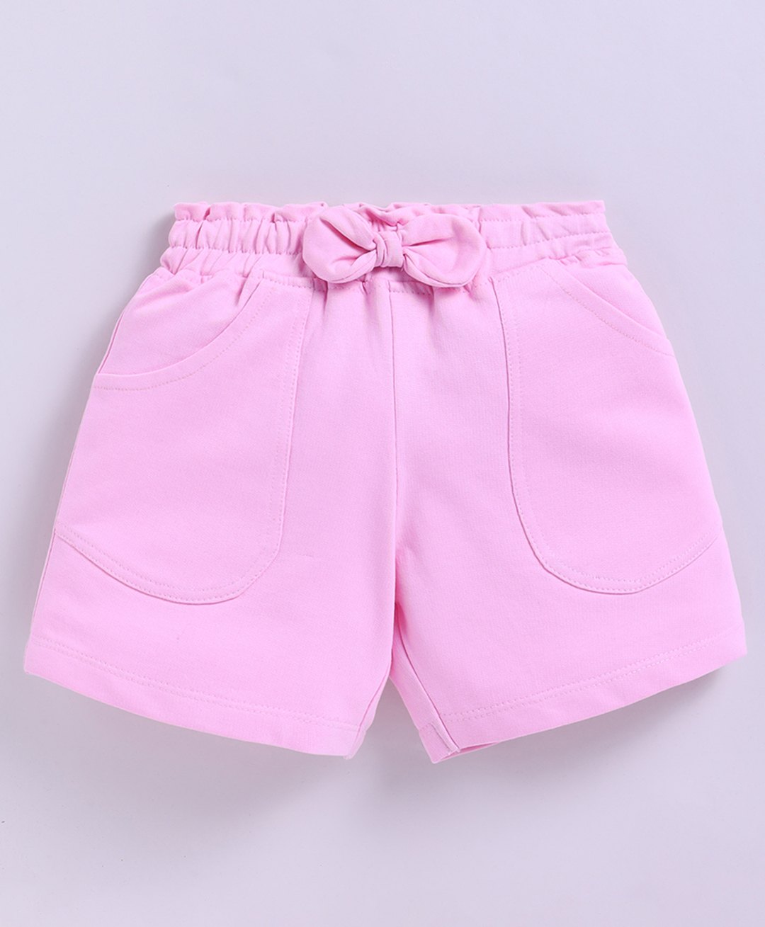 Kidcity Soft Cotton Loopknit Cute Bow Shorts - Pink-picture-25