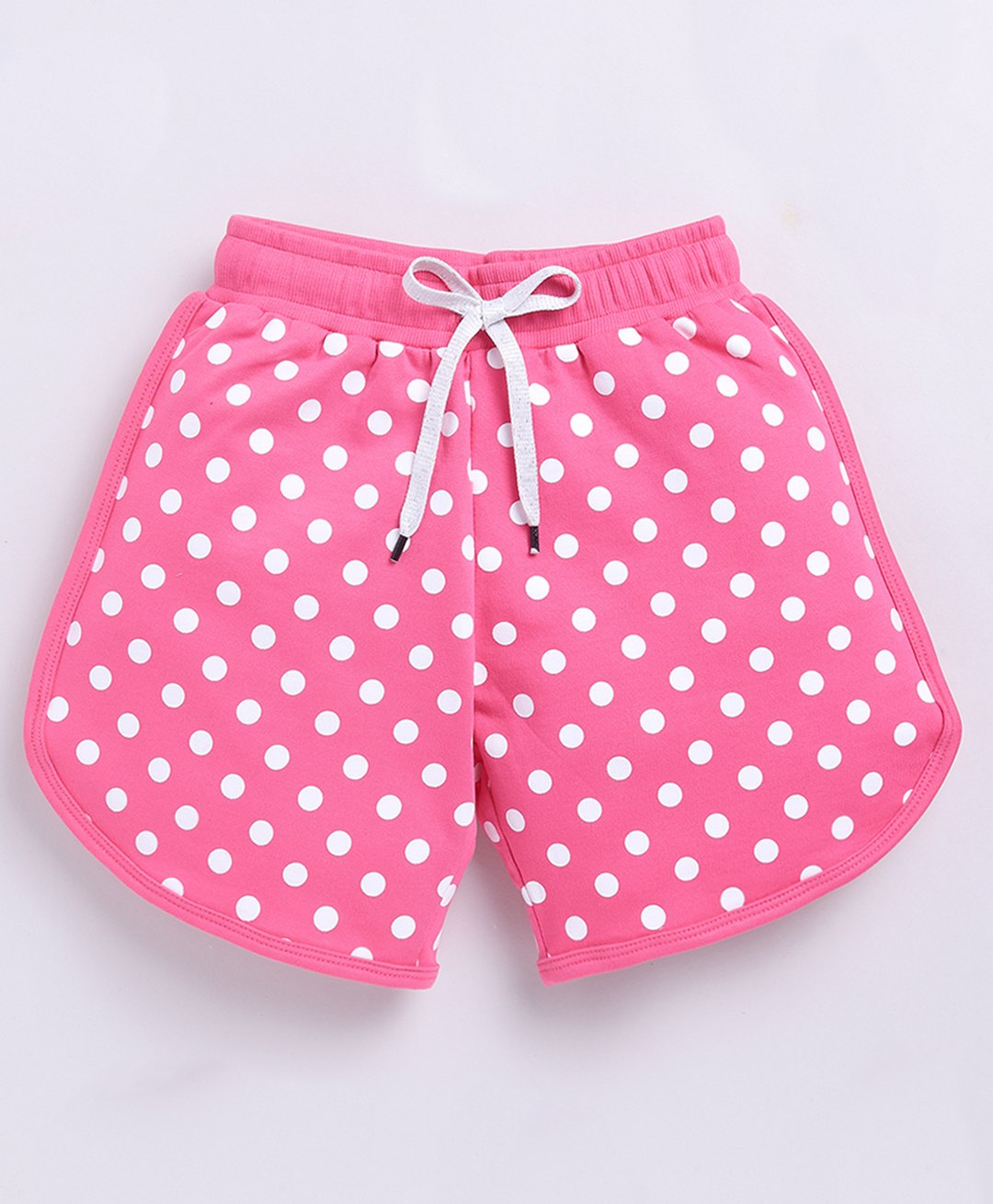 Kidcity Soft Cotton Loopknit Polka Dots Printed Shorts - Light Pink-picture-24