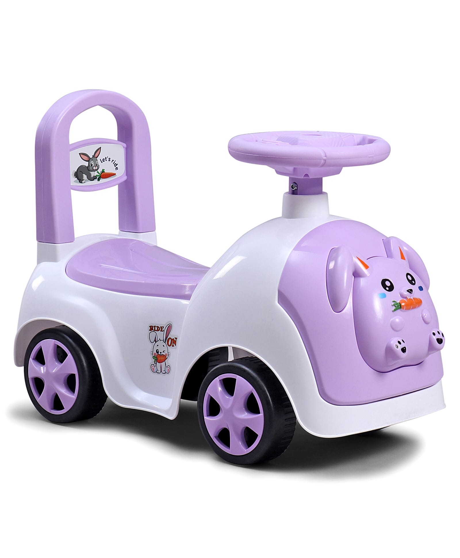 fab n funky RABBIT Ride On with LED Lights & Music With Storage Fully Assemble - Purple| Foot-to-Floor Operation| Under Seat Storage| High Backrest| Comfortable Seat| Activity Gifting Option-picture-23