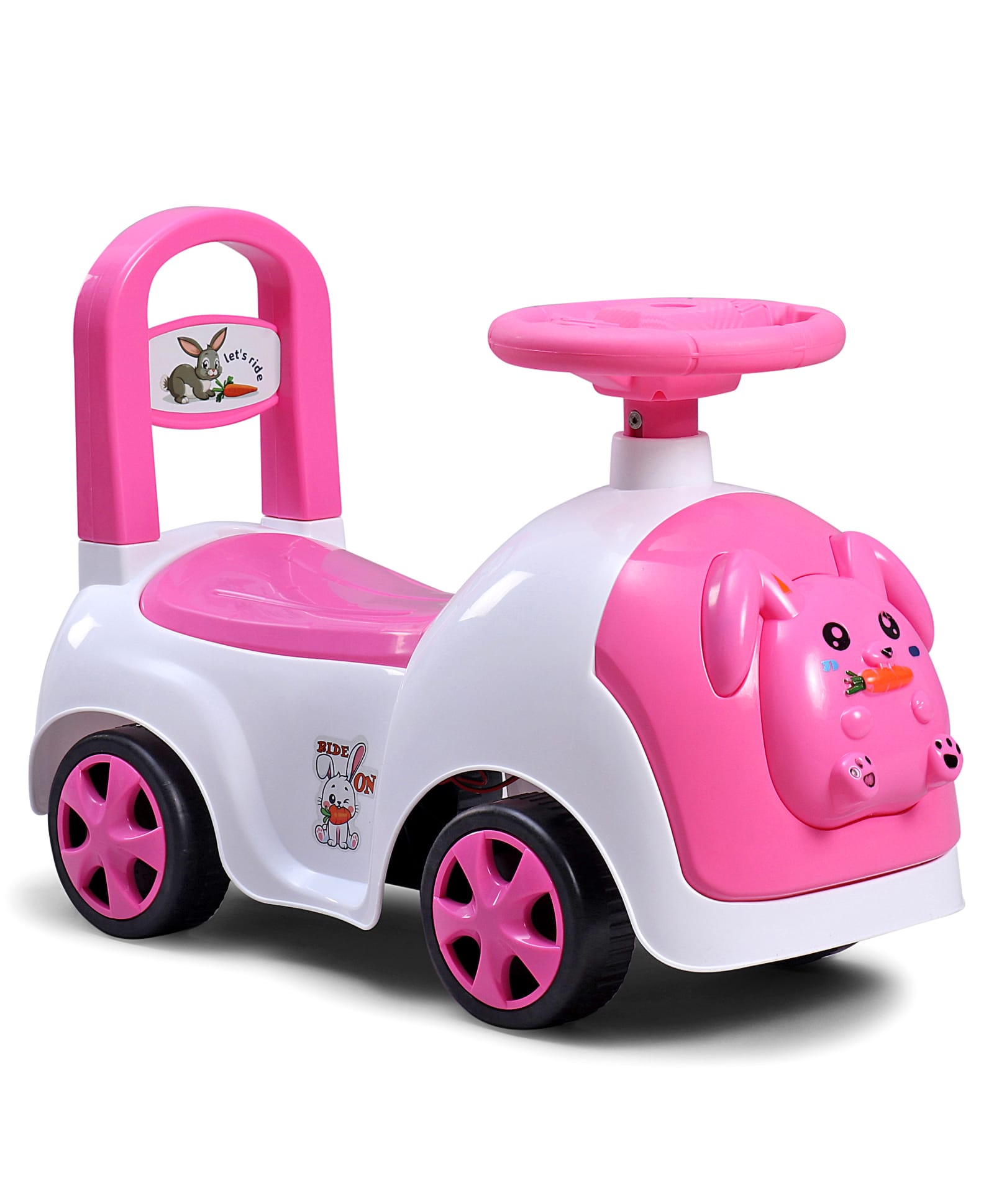 fab n funky RABBIT Ride On with LED Lights & Music With Storage Fully Assemble - Pink| Foot-to-Floor Operation| Under Seat Storage| High Backrest| Comfortable Seat| Activity Gifting Option-picture-22