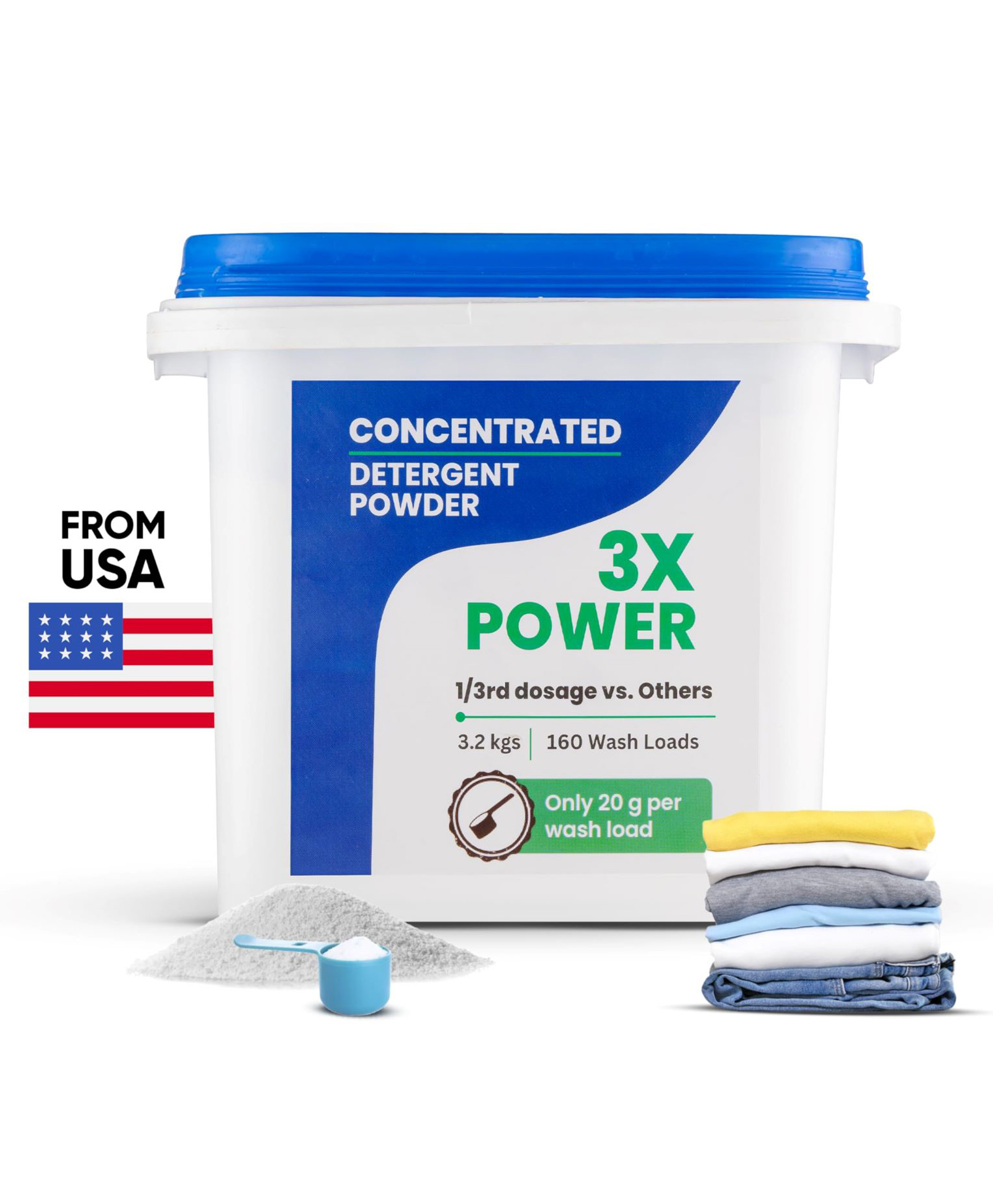Ethiek Concentrated Detergent Washing Powder, only 20gm for 1 load | Top Load, Front Load & Hand Wash | 3X Power for Tough Stain Removal, 100% Natural & Organic | Baby Safe & Biodegradable - 3.2 kg-image-44