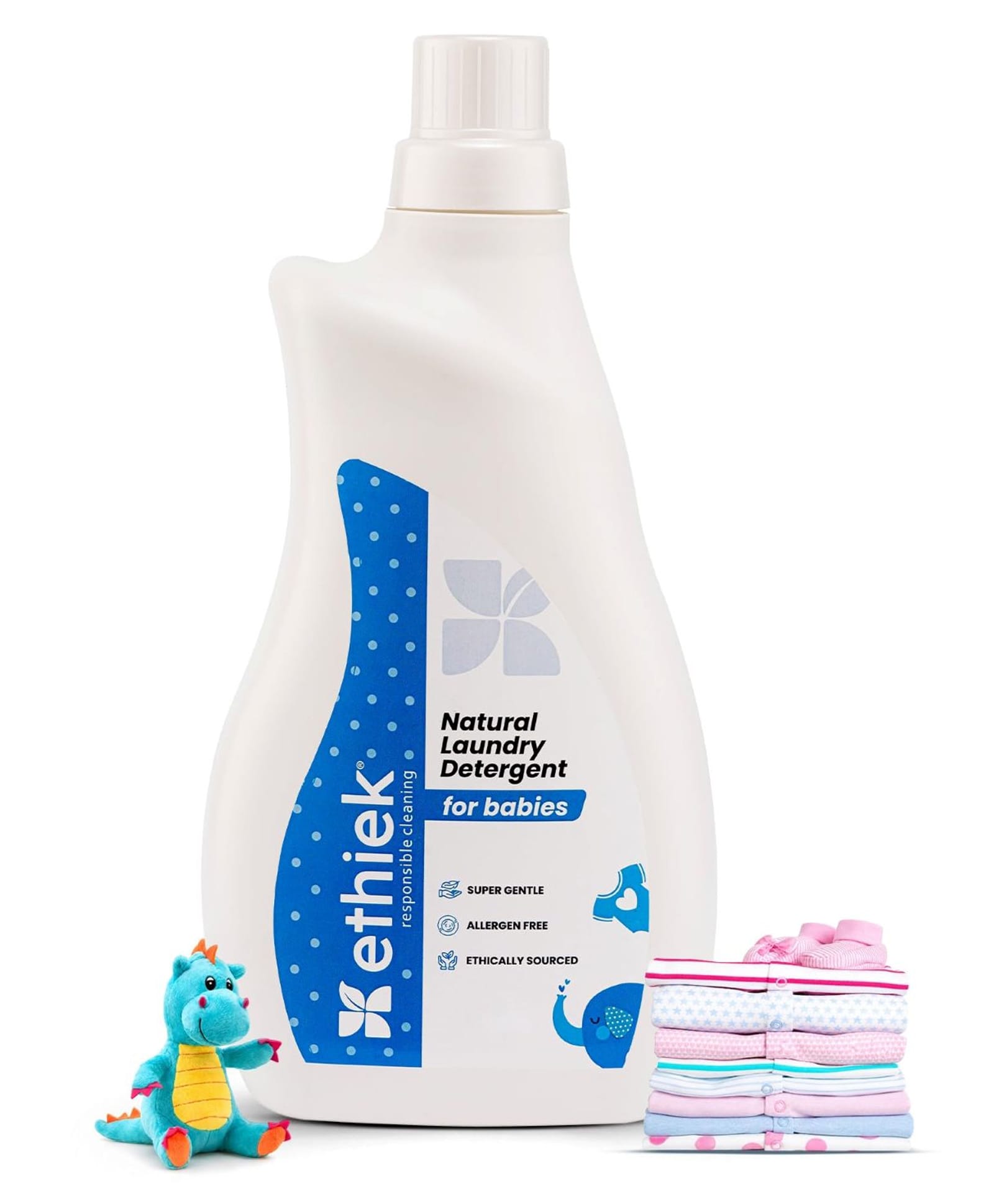 Ethiek Natural Baby Laundry Detergent | Hypoallergenic, Gentle on Baby's Skin & Mom's Hands | Anti-Bacterial, Stain & Odour Removal | Newborn-Safe, Non-Toxic | 1000 ml | UK Imported-image-25