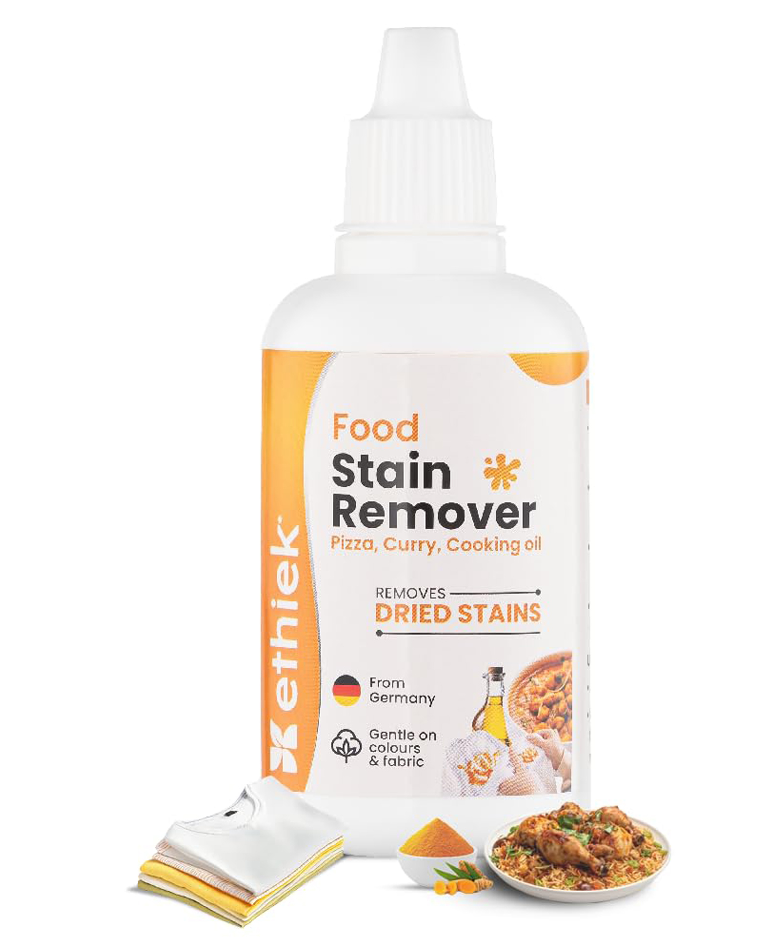 Ethiek | Specialist Stain Remover for Food stains | Effective on Dried Curry, Sauces, Oil & More | Safe for All Colours & Fabrics | Cloth Stain Removal | From Germany |50 ml-image-42