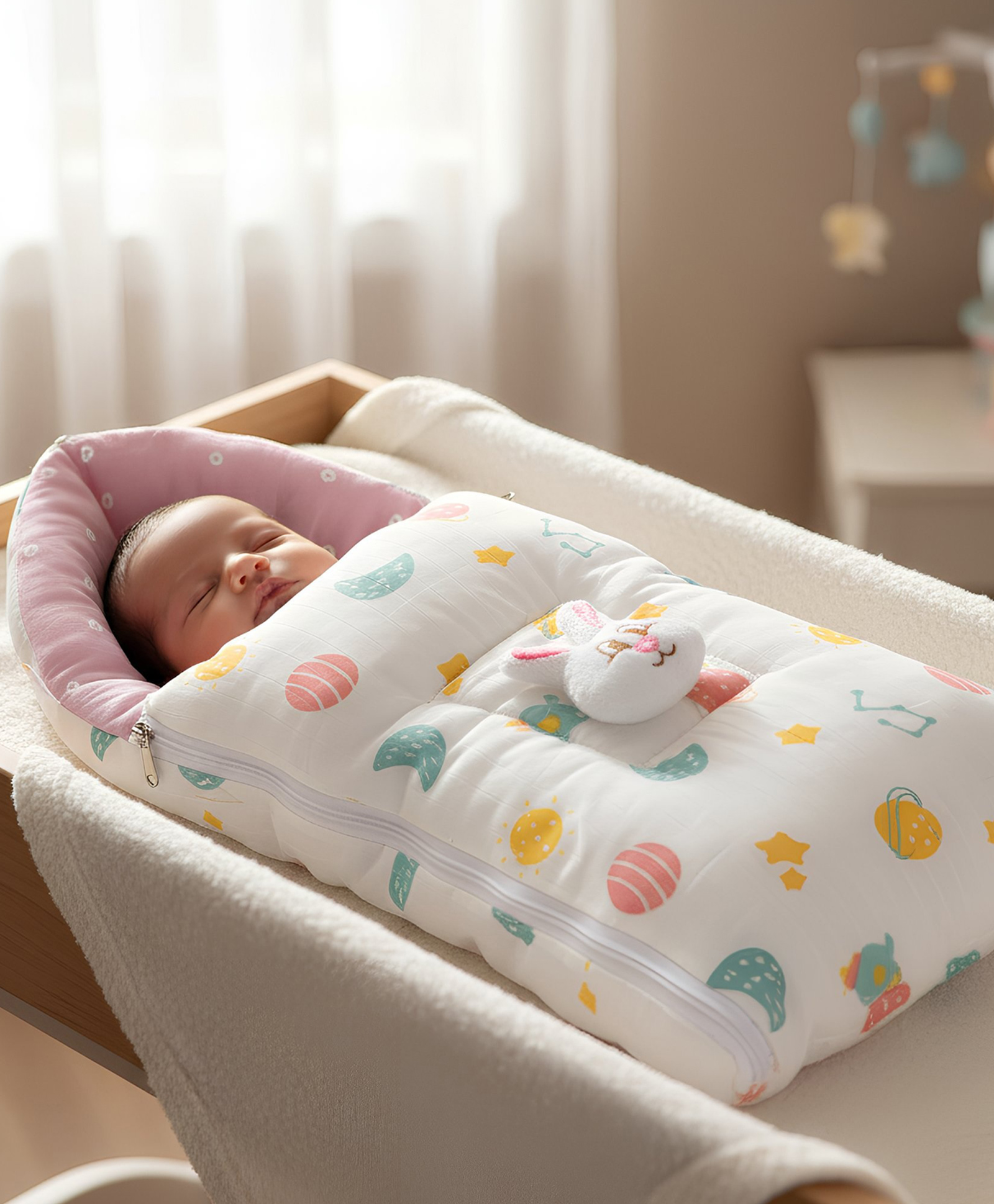 voidrop VOIDROPBaby Carry Bed Premium Muslin Sleeping Bag - Pink-picture-14