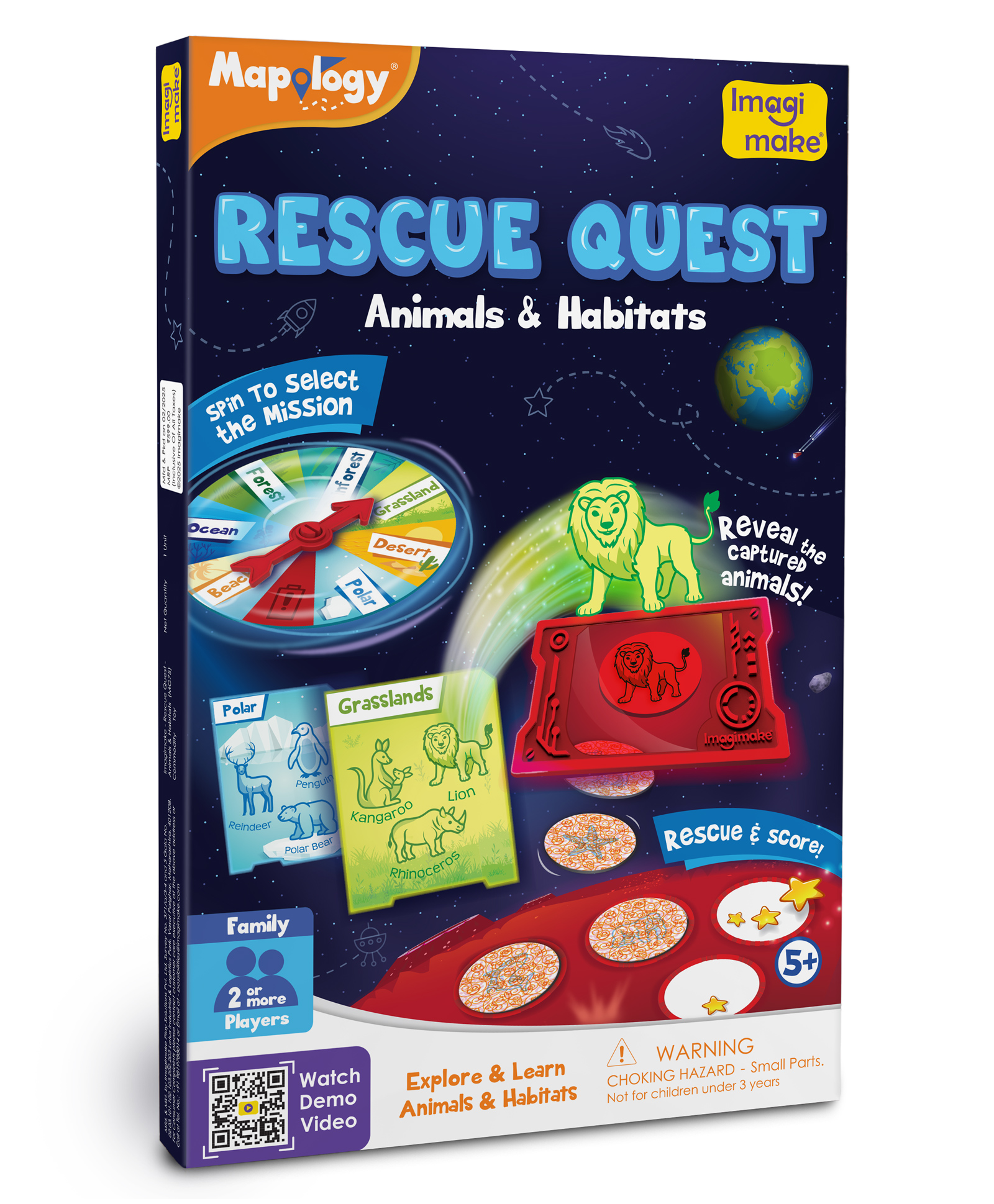 Imagimake Rescue Quest Animals & Habitats Board Game - Blue-picture-12