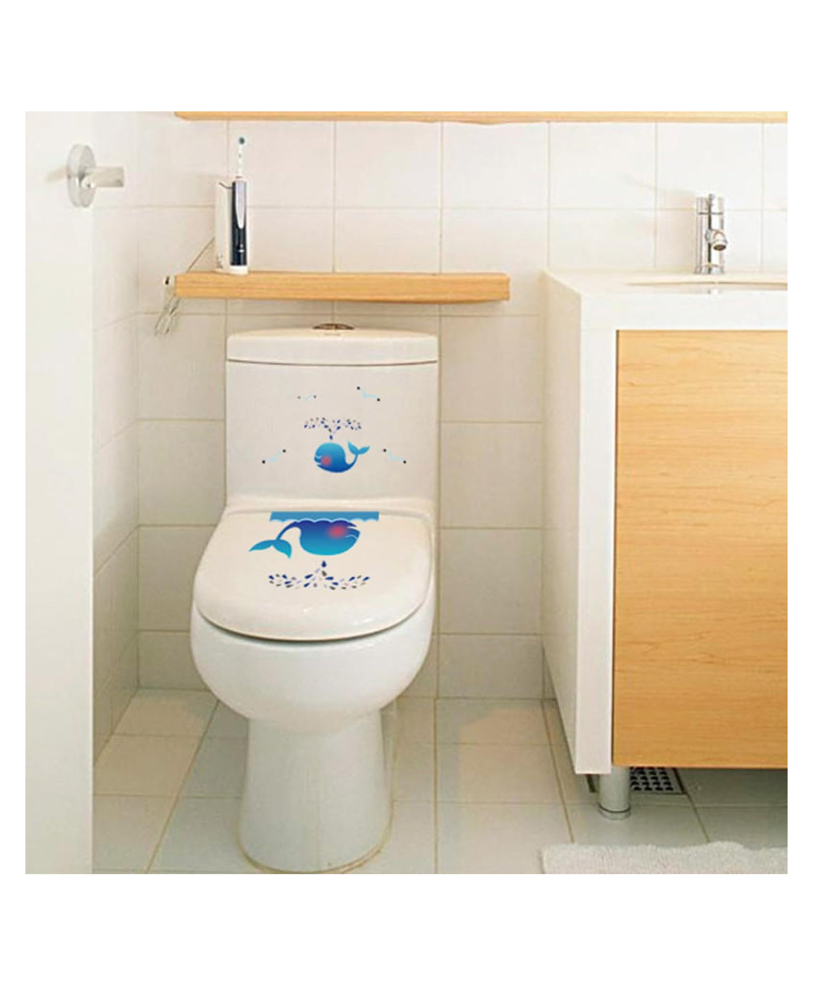 JAAMSO ROYALS Multicolour Sea Creature Toilet & Bathroom Wall Sticker (20 cm X 30 cm)-picture-30