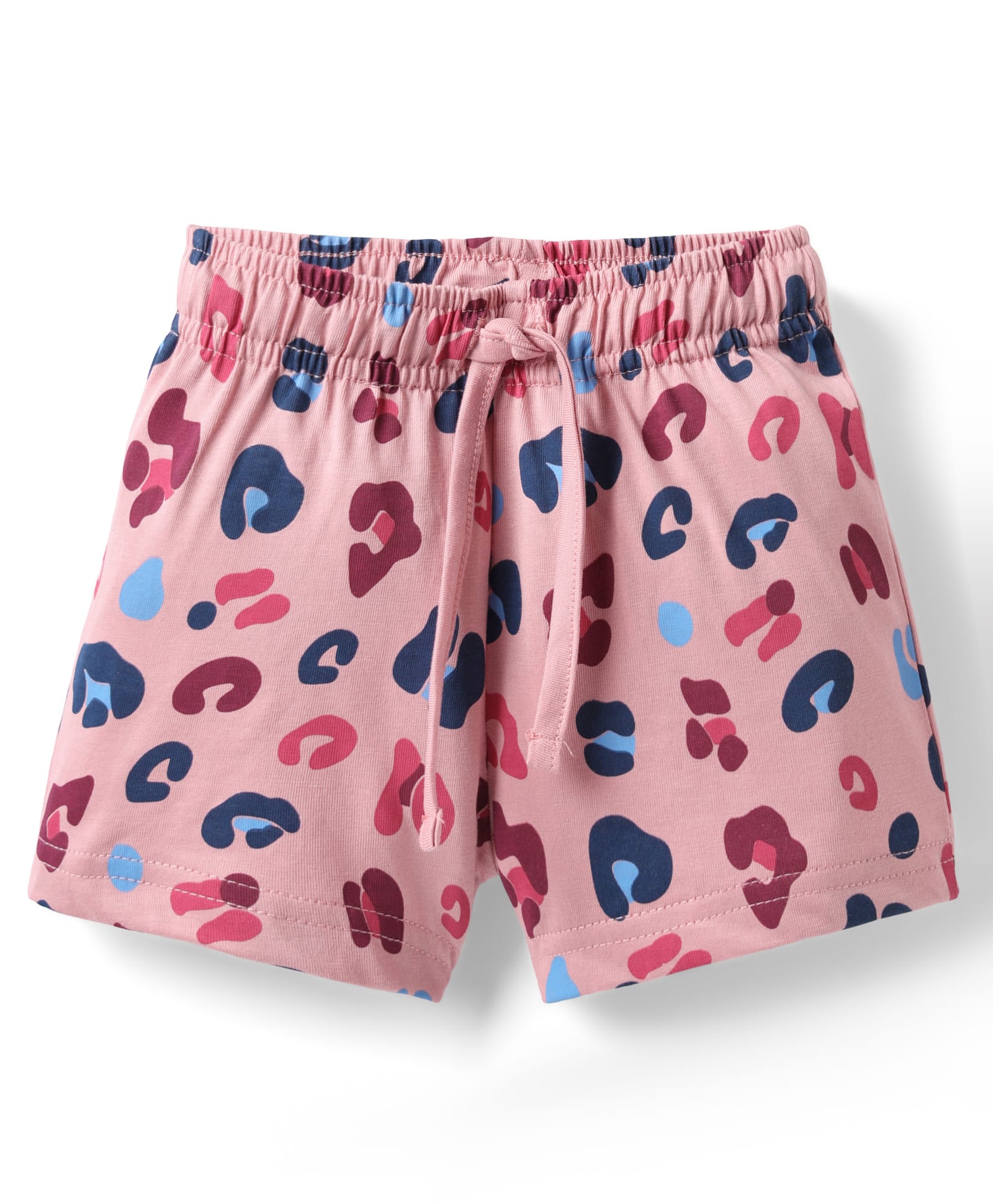 Ollypop Sinker Knit Knee Length Shorts With Leopard Print - Pink-picture-25