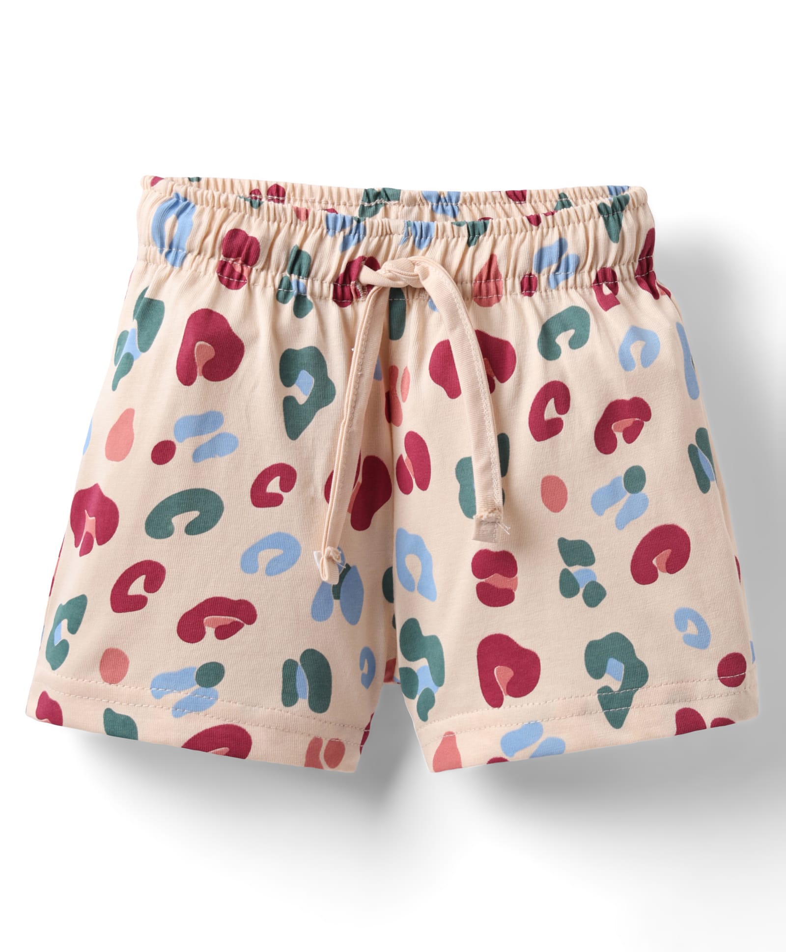Ollypop Sinker Knit Knee Length Shorts With Leopard Print - Light Pink-image-42