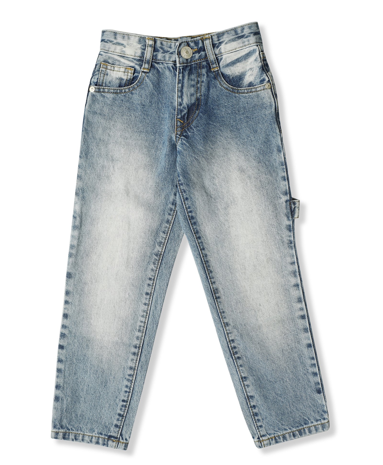LEO Denim Mild Washed Carpenter Jeans - Blue-picture-40