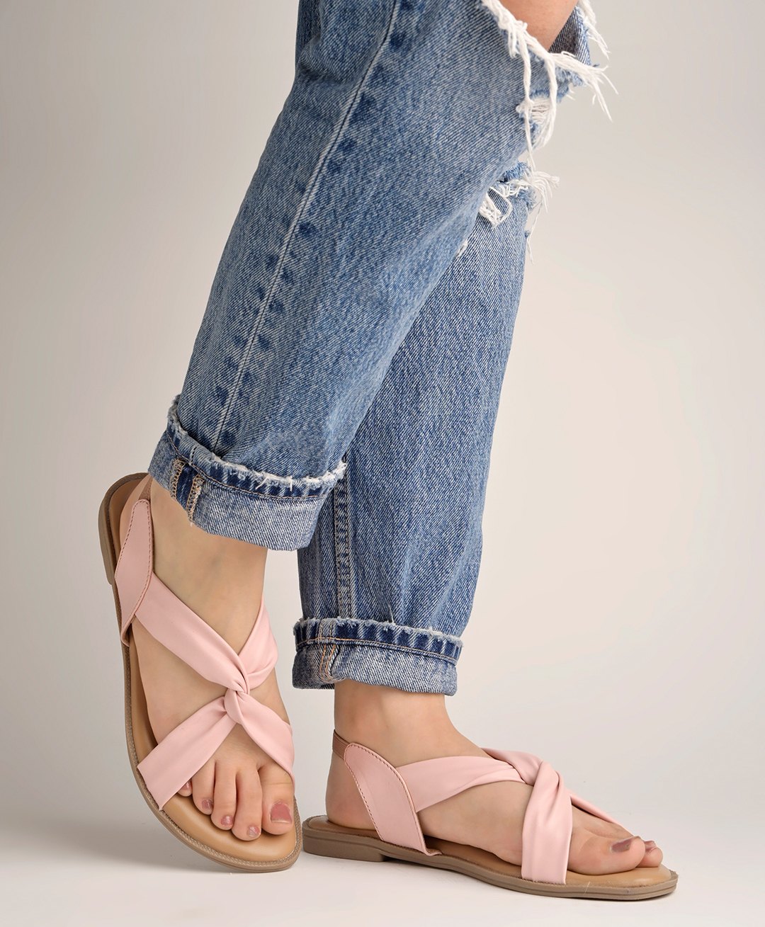 Shoetopia Cris Cross & Knot Detailed Sandals - Pink-picture-18