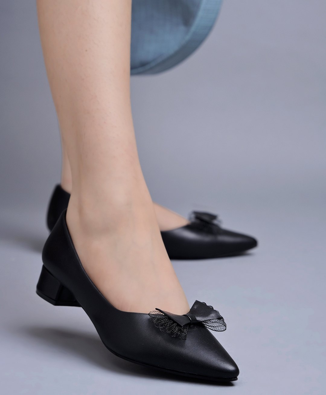 Shoetopia Solid Bow Applique Bellies - Black-image-33