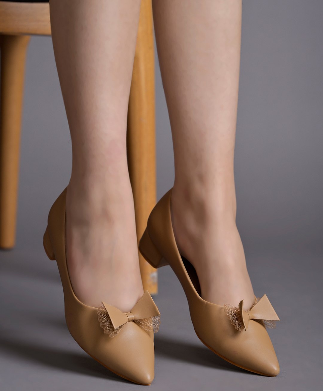 Shoetopia Solid Bow Applique Bellies - Tan-image-26
